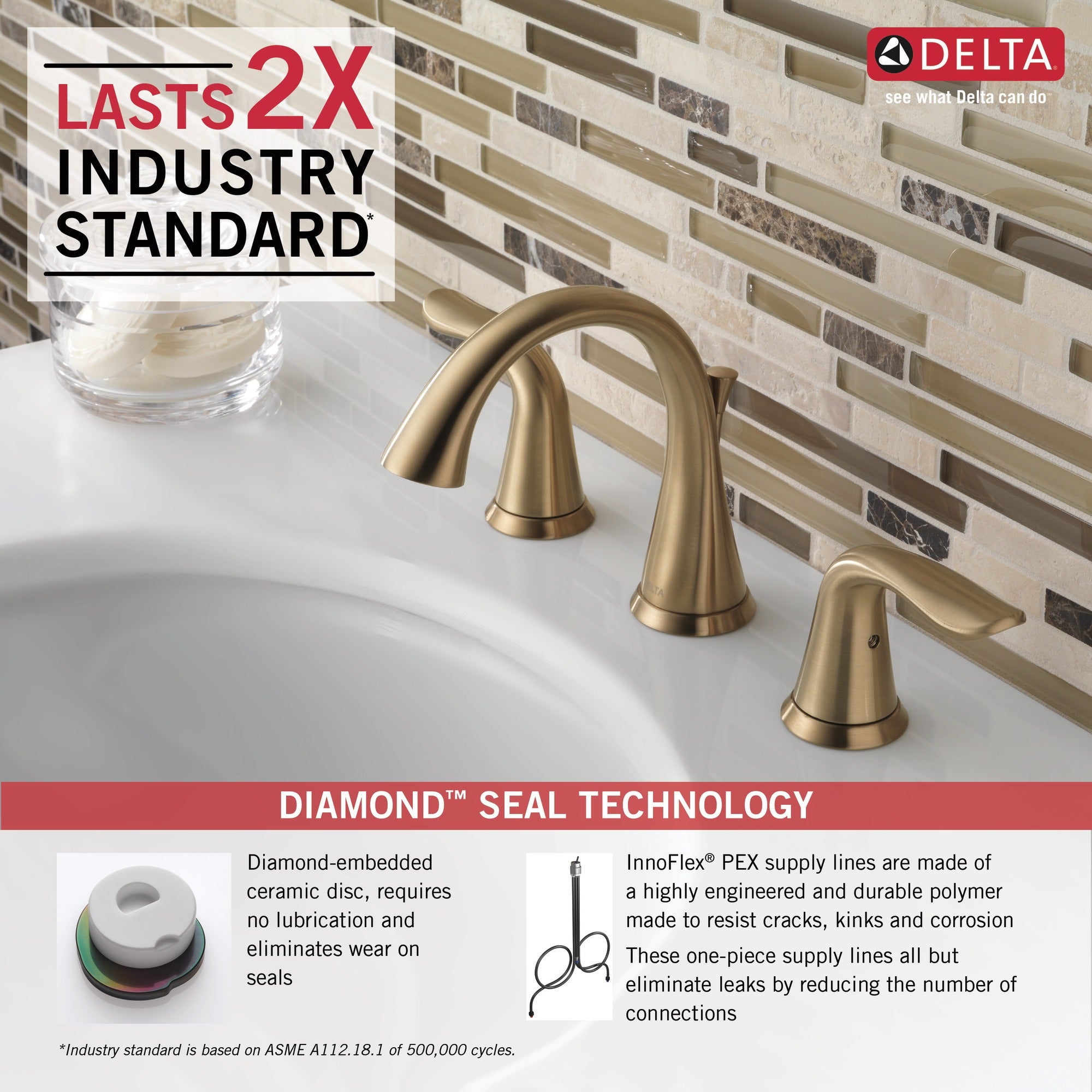 Delta Lahara® Two Handle Widespread Bathroom Faucet