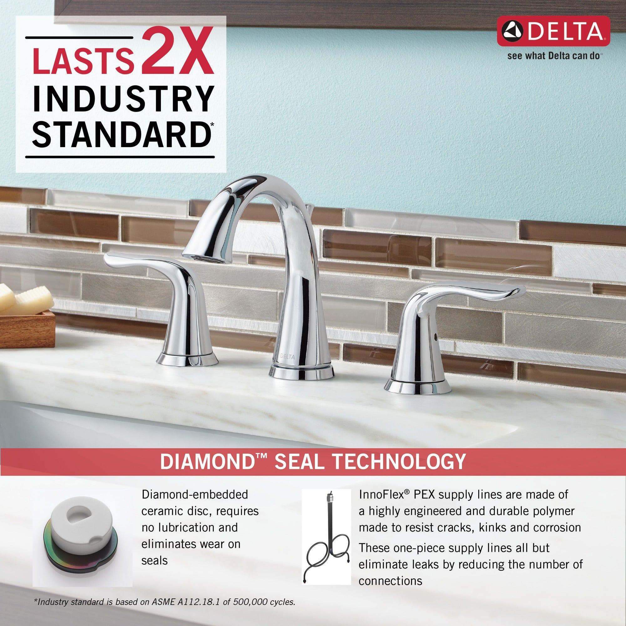 Delta Lahara® Two Handle Widespread Bathroom Faucet