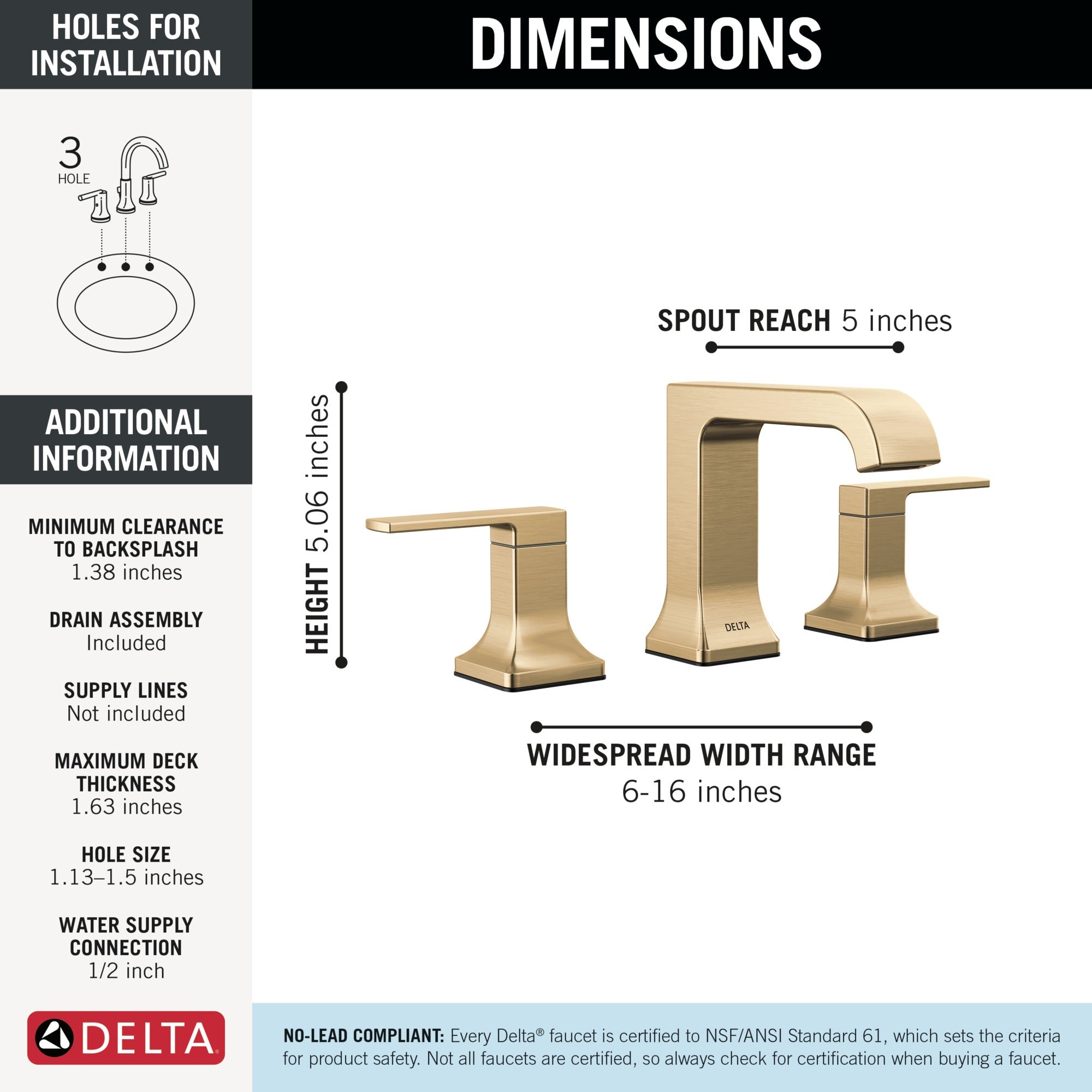Delta Velum™ Two Handle Widespread Bathroom Faucet