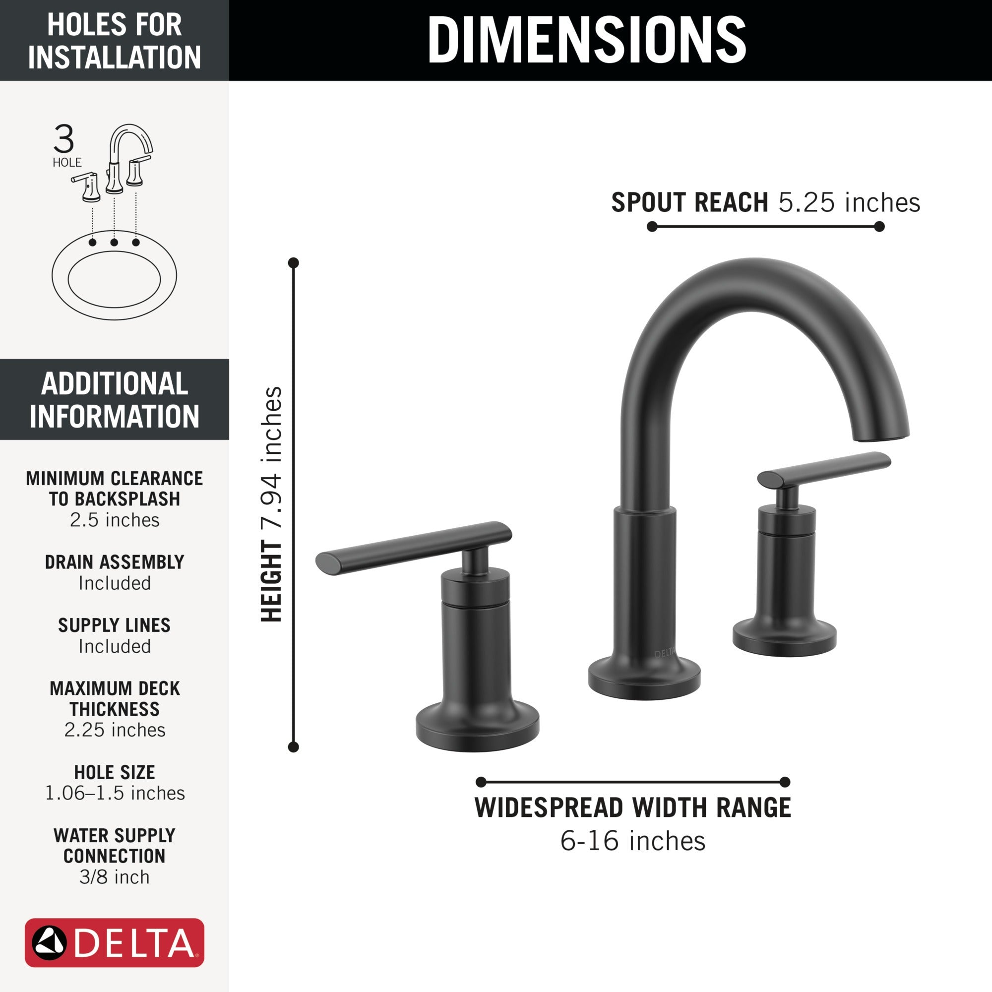 Delta Altado™ Two Handle Widespread Bathroom Faucet
