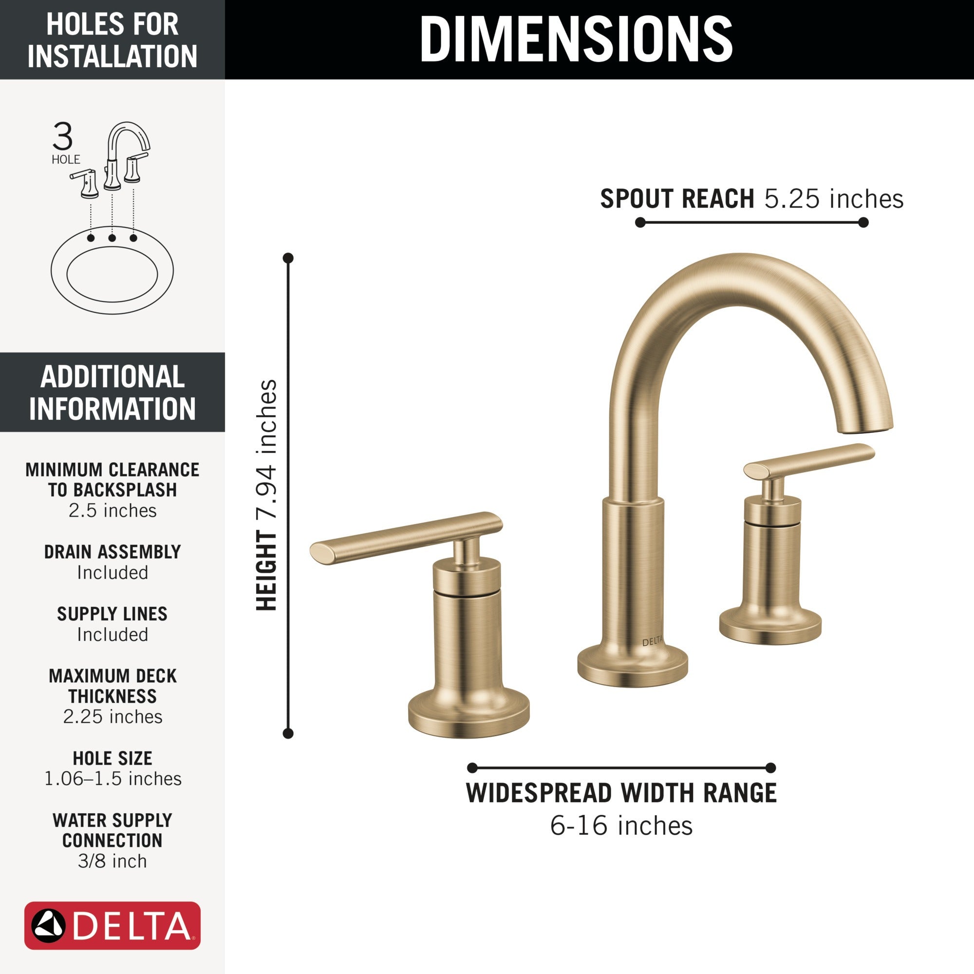 Delta Altado™ Two Handle Widespread Bathroom Faucet