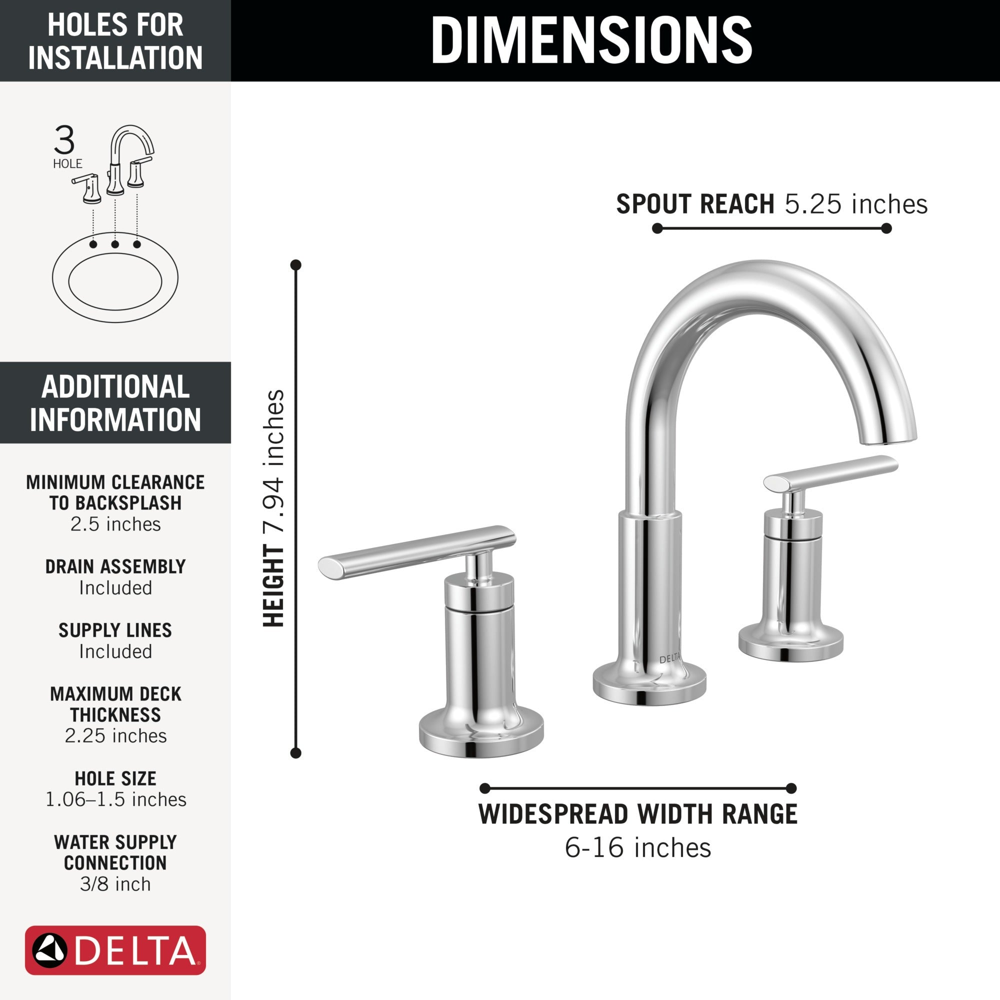 Delta Altado™ Two Handle Widespread Bathroom Faucet