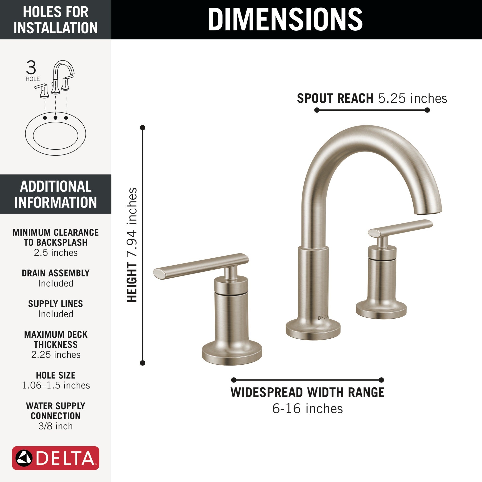 Delta Altado™ Two Handle Widespread Bathroom Faucet