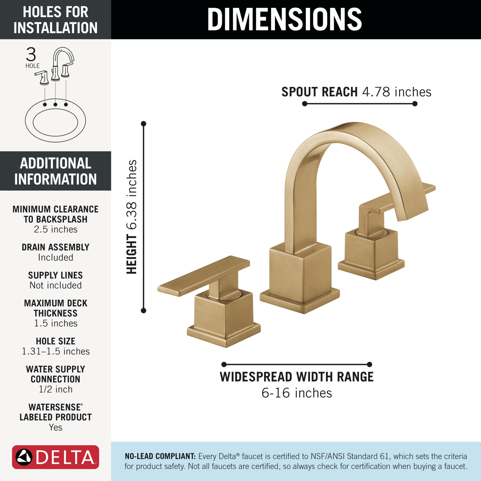 Delta Vero® Two Handle Widespread Bathroom Faucet