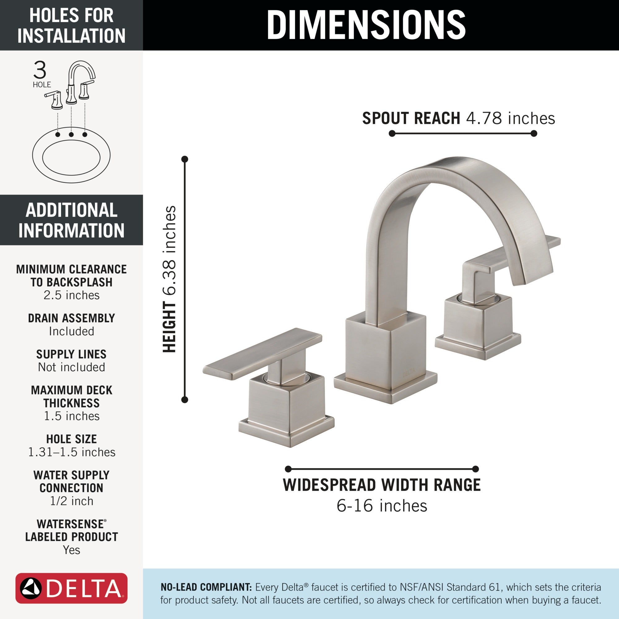 Delta Vero® Two Handle Widespread Bathroom Faucet