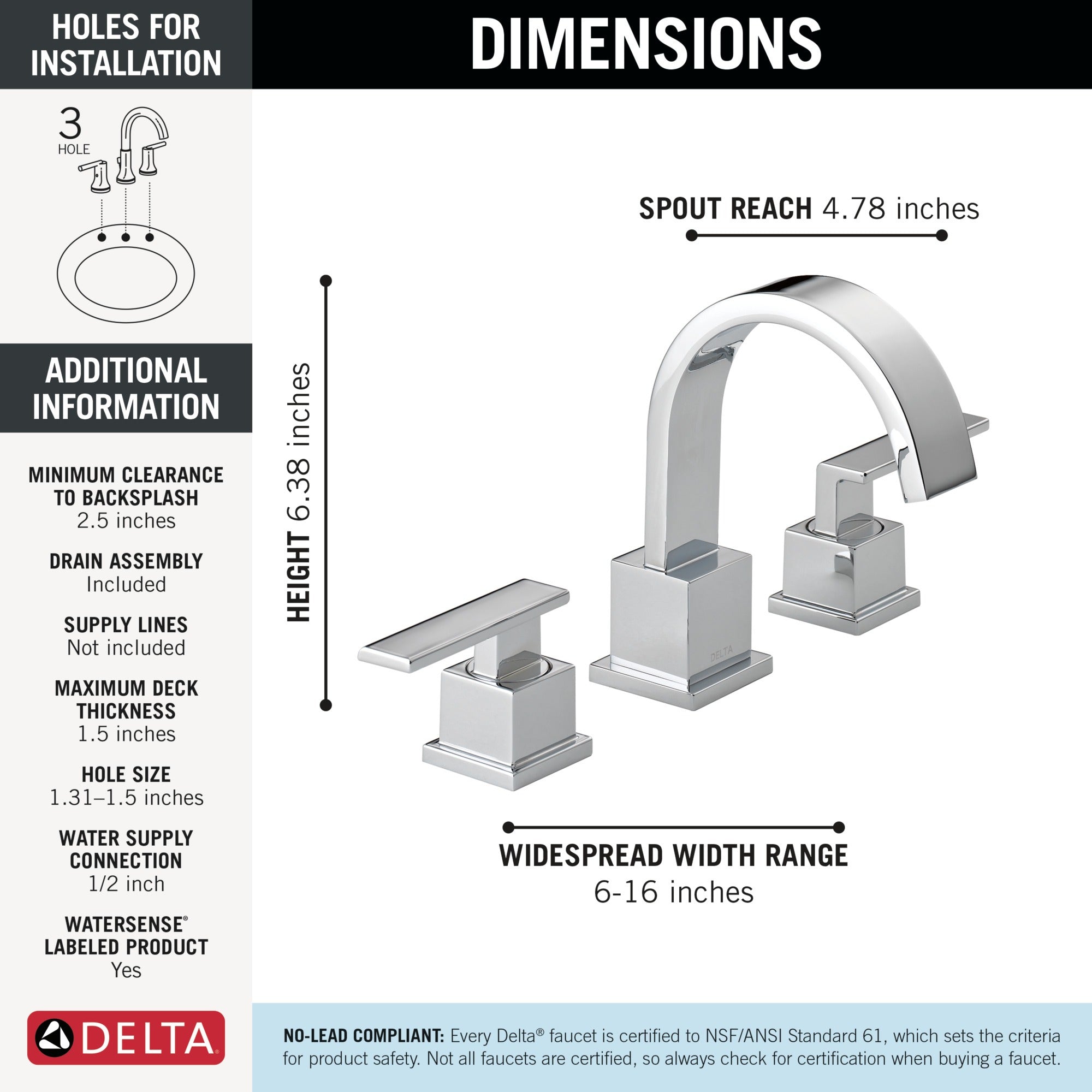 Delta Vero® Two Handle Widespread Bathroom Faucet