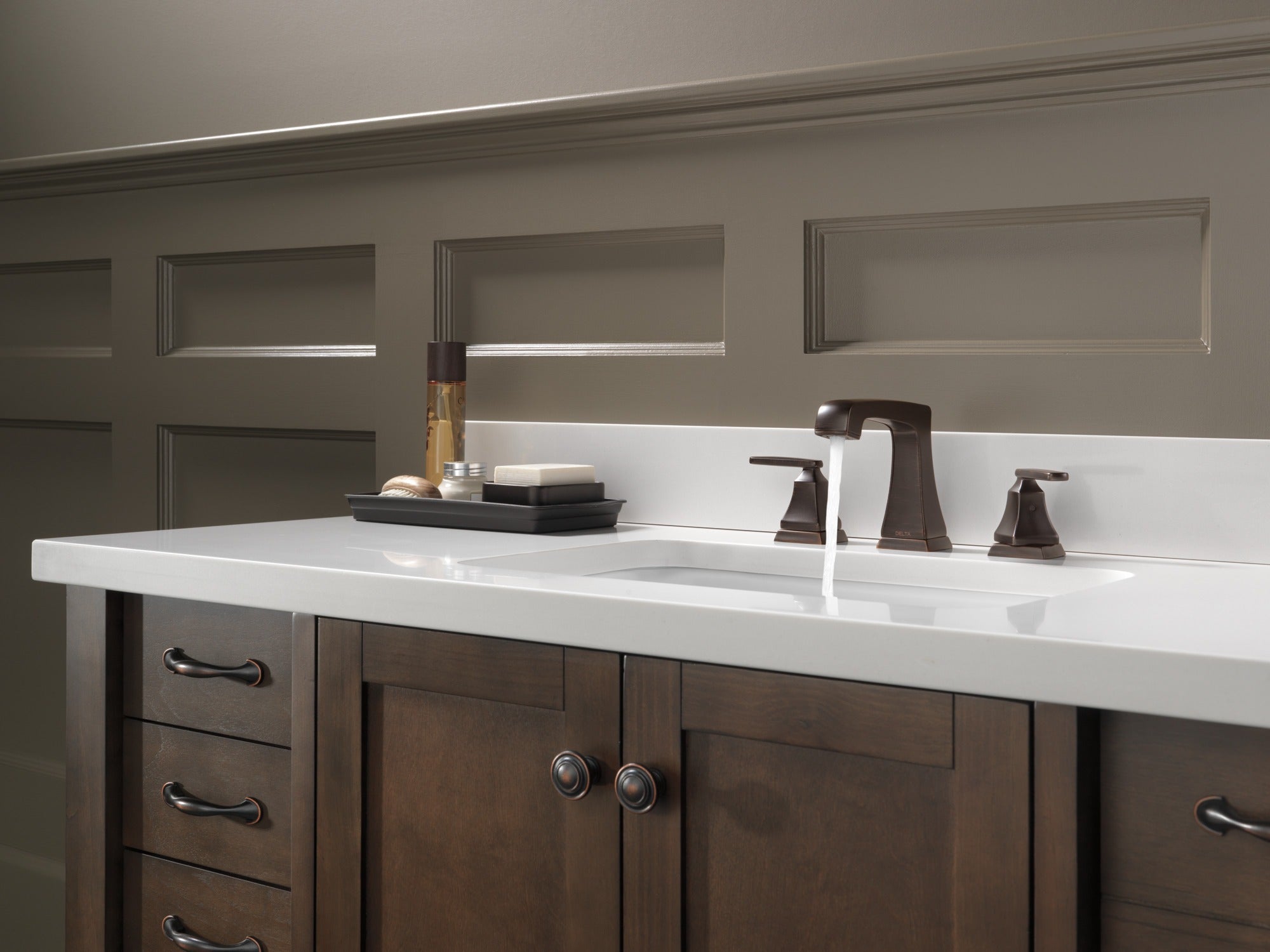 Delta Ashlyn® Two Handle Widespread Bathroom Faucet with EZ Anchor®