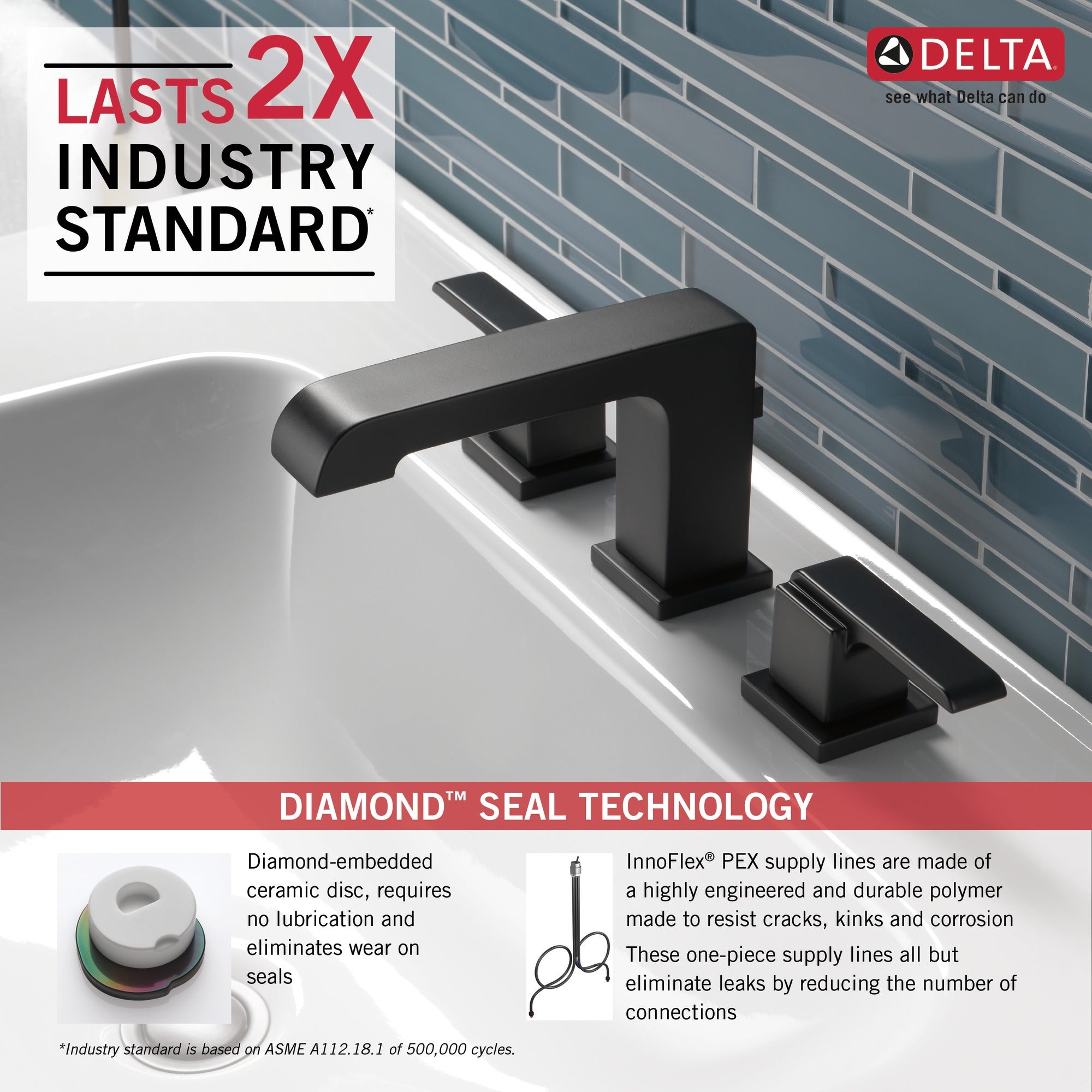 Delta Ara® Two Handle Widespread Bathroom Faucet