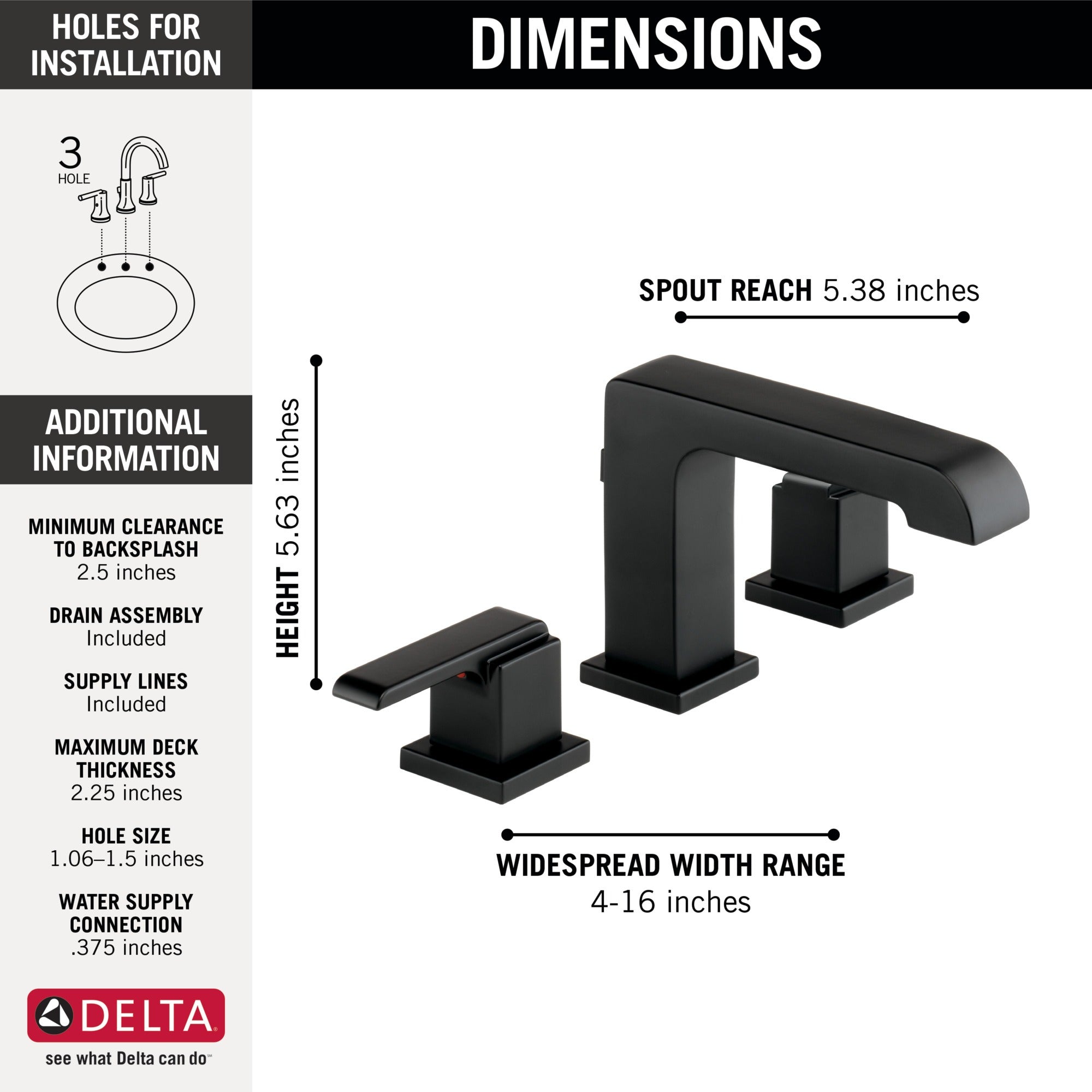 Delta Ara® Two Handle Widespread Bathroom Faucet