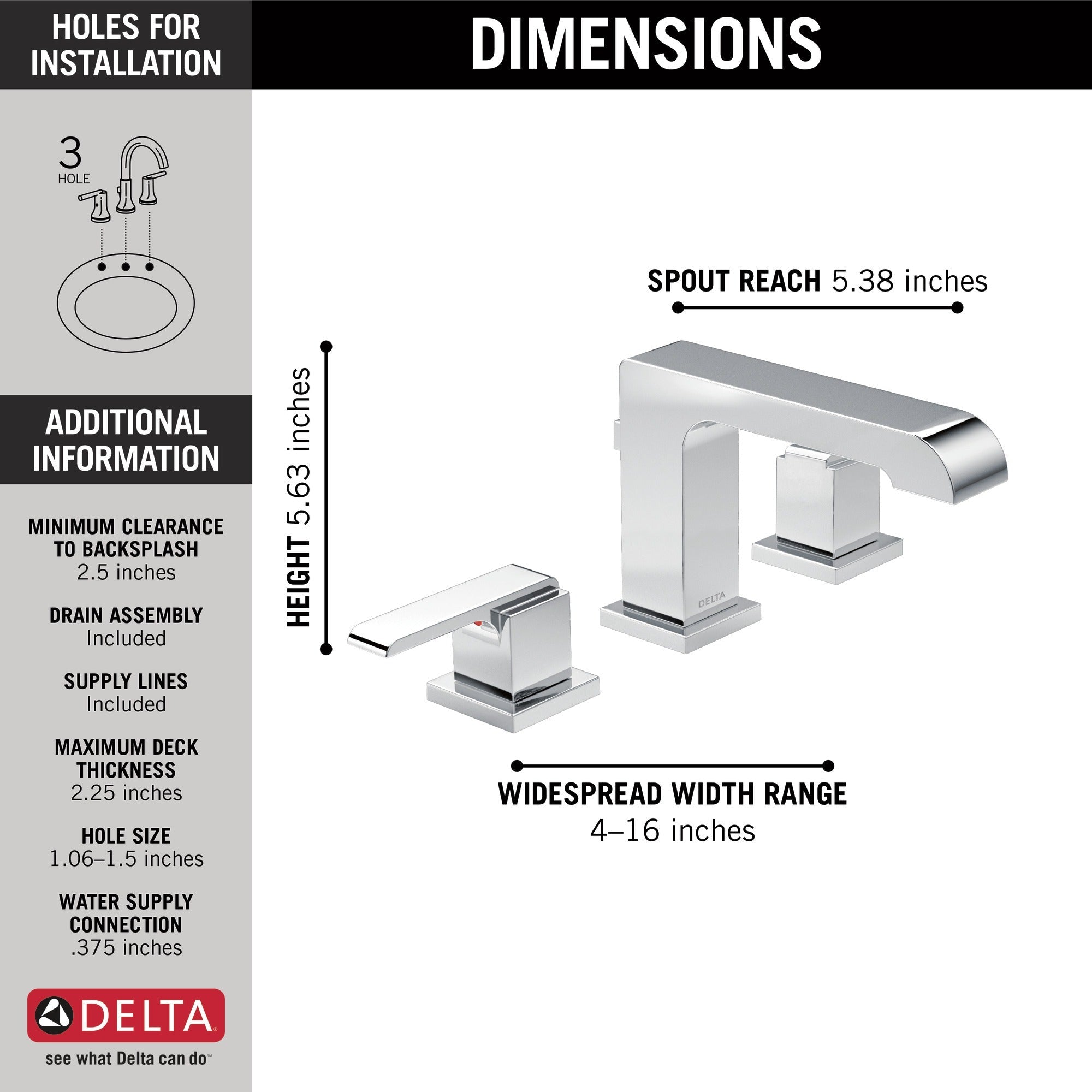 Delta Ara® Two Handle Widespread Bathroom Faucet