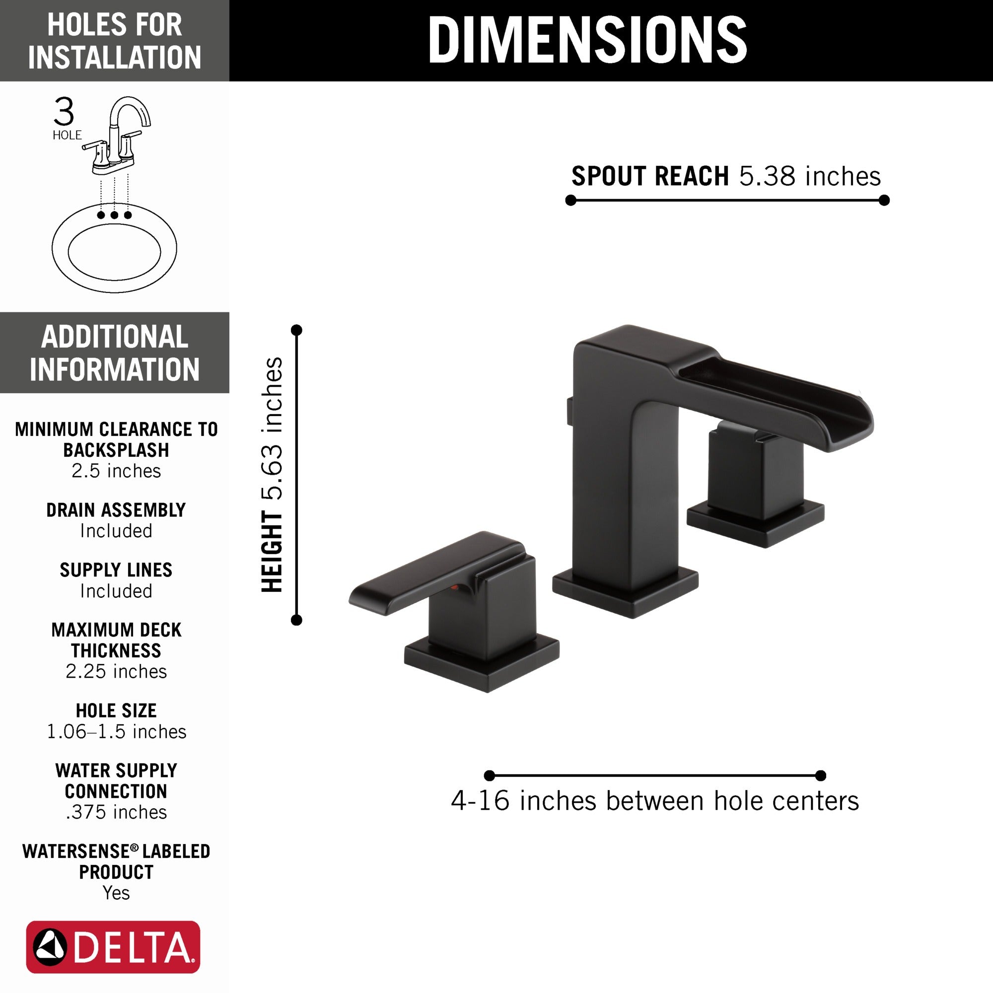 Delta Ara® Two Handle Widespread Channel Bathroom Faucet