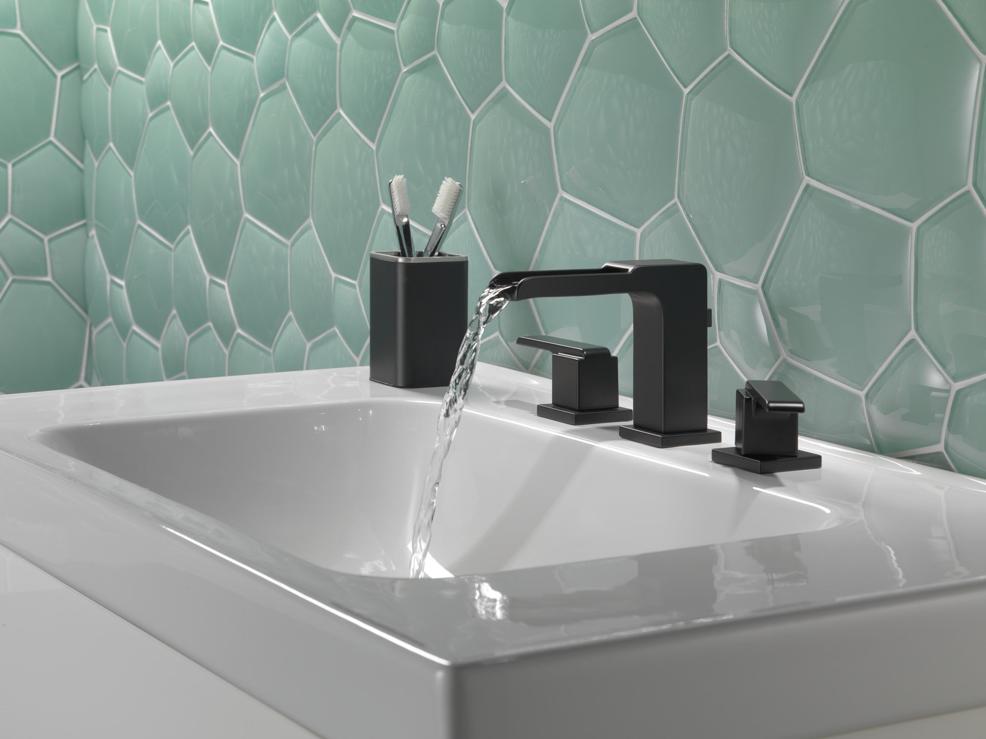 Delta Ara® Two Handle Widespread Channel Bathroom Faucet