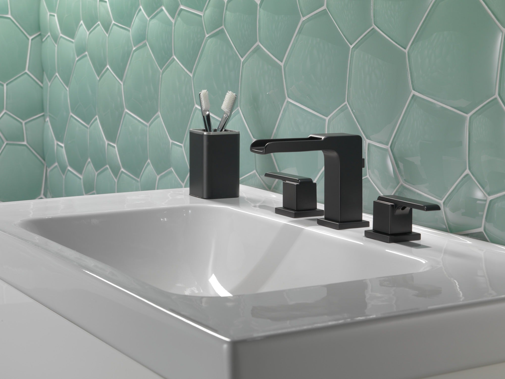 Delta Ara® Two Handle Widespread Channel Bathroom Faucet