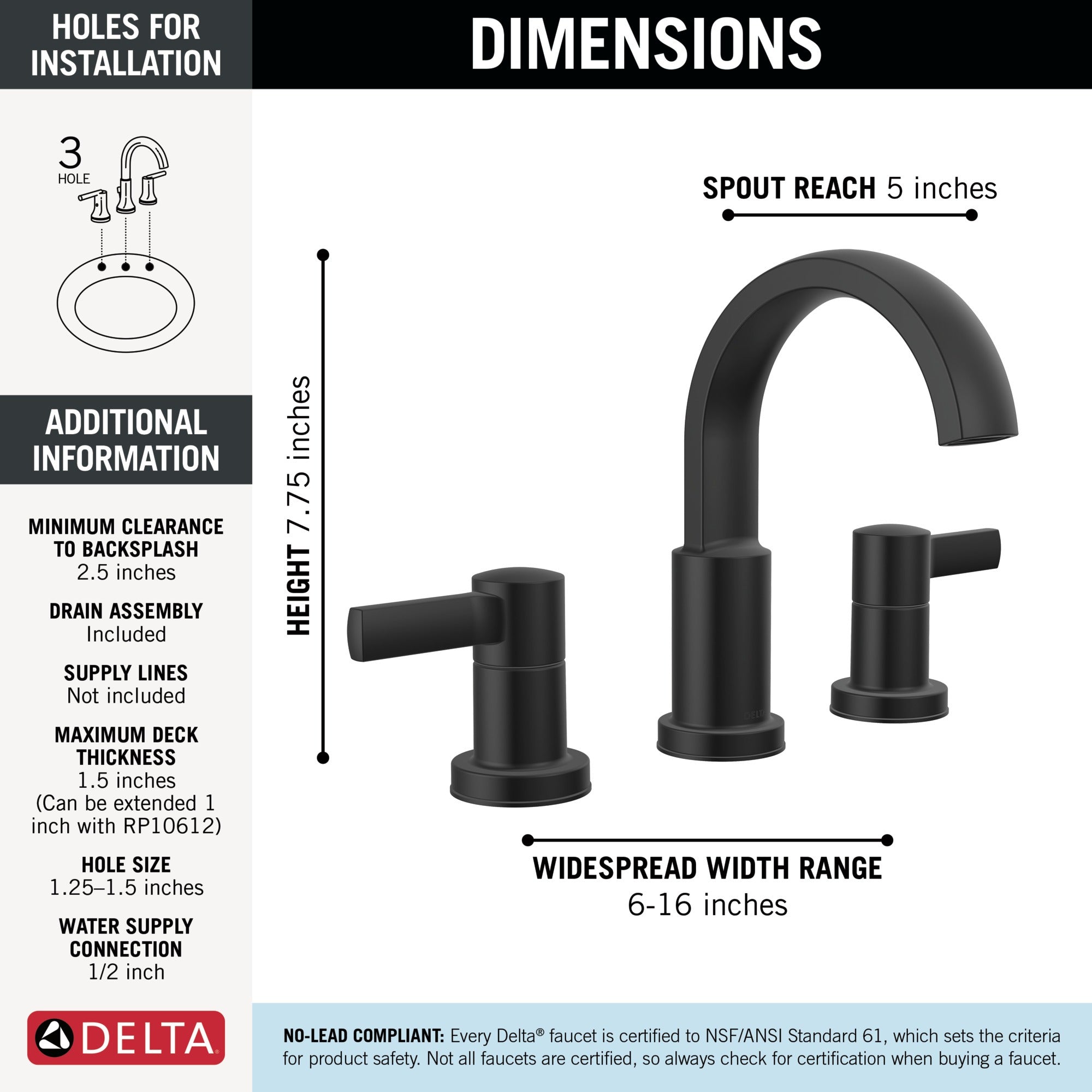 Delta Albion™ Two Handle Widespread Bathroom Faucet