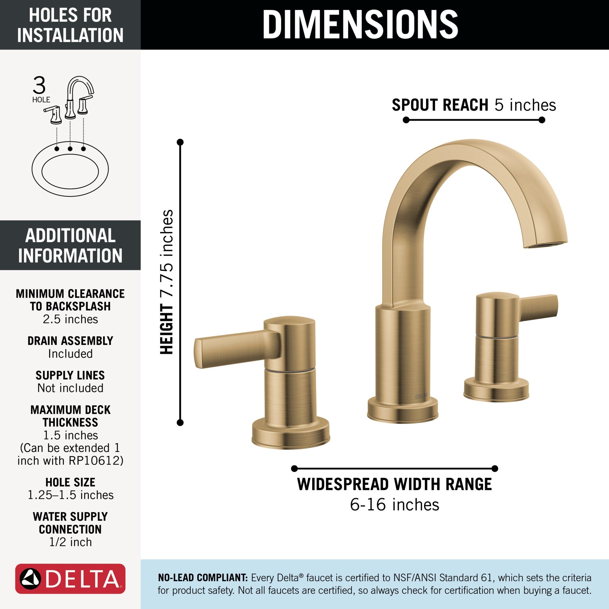 Delta Albion™ Two Handle Widespread Bathroom Faucet