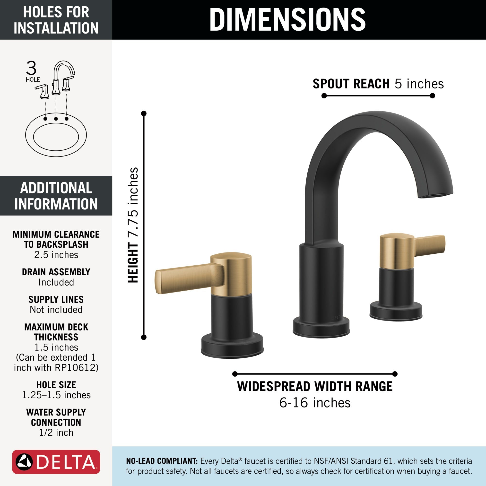 Delta Albion™ Two Handle Widespread Bathroom Faucet