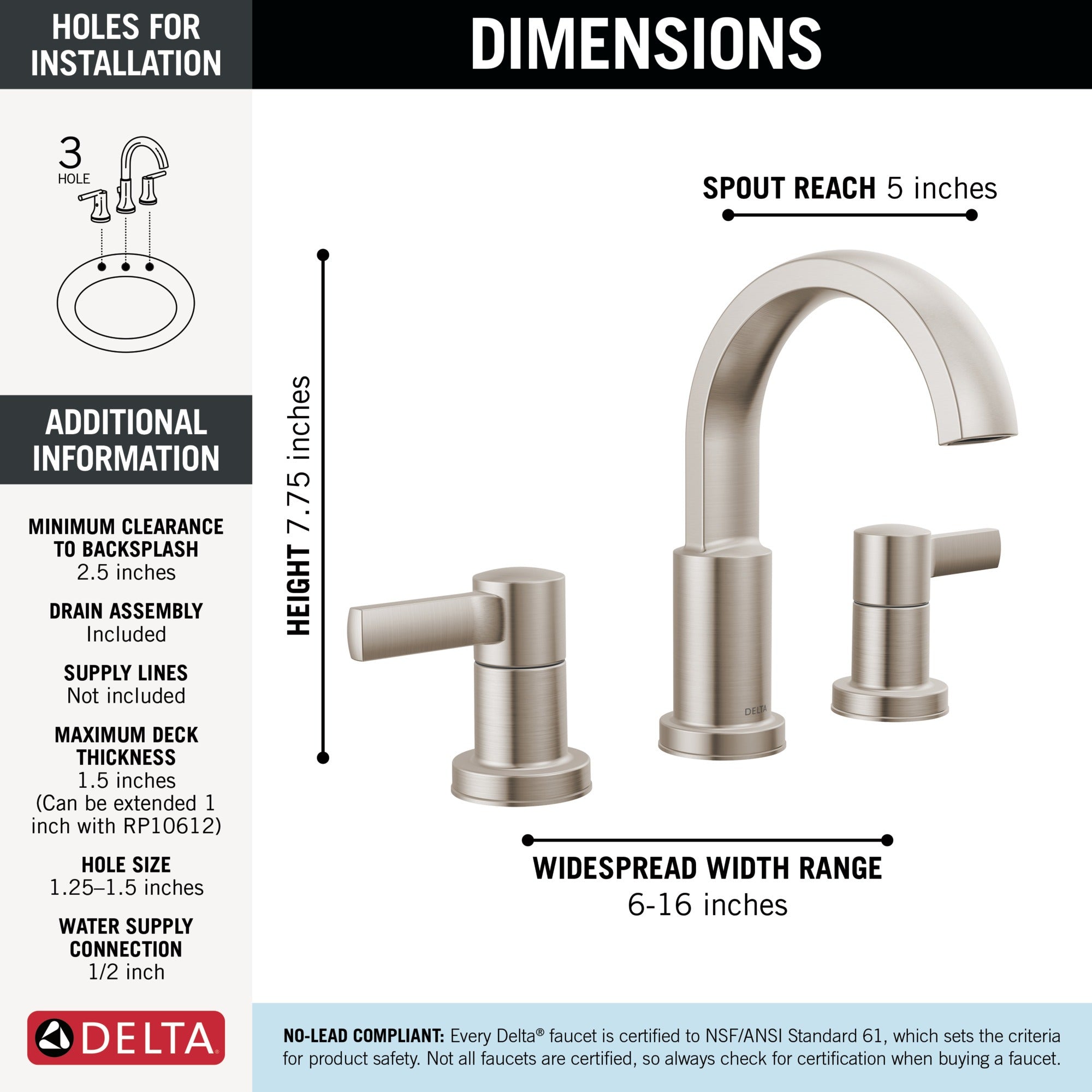 Delta Albion™ Two Handle Widespread Bathroom Faucet