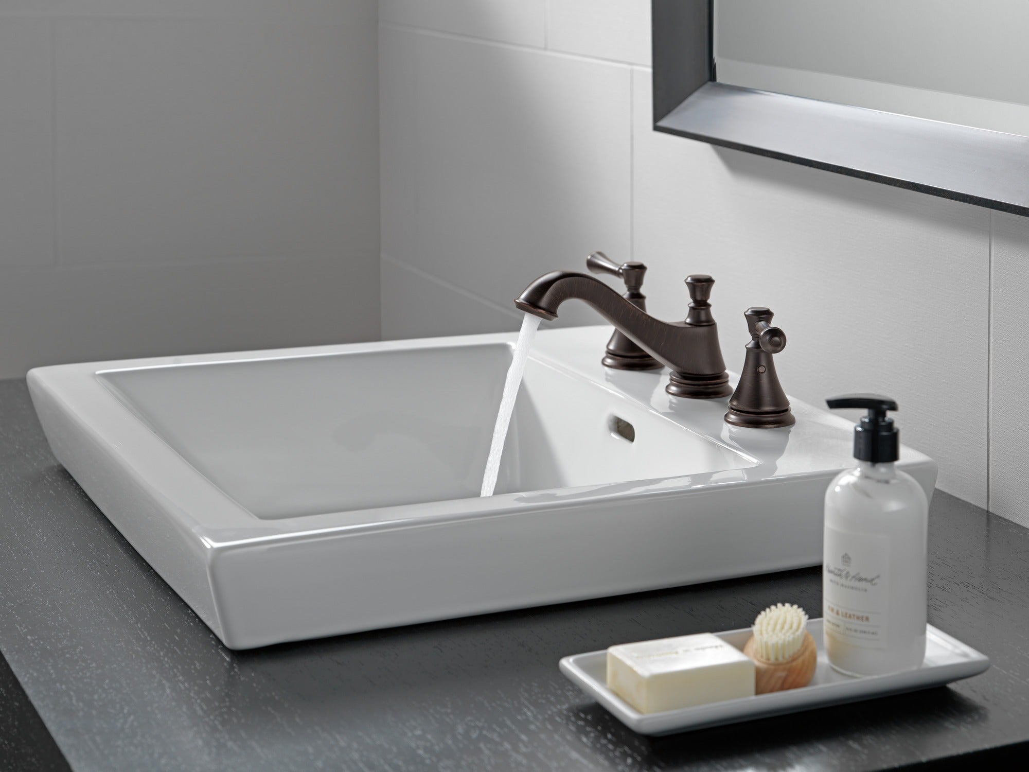Delta Cassidy® Two Handle Widespread Bathroom Faucet - Low Arc Spout - Less Handles