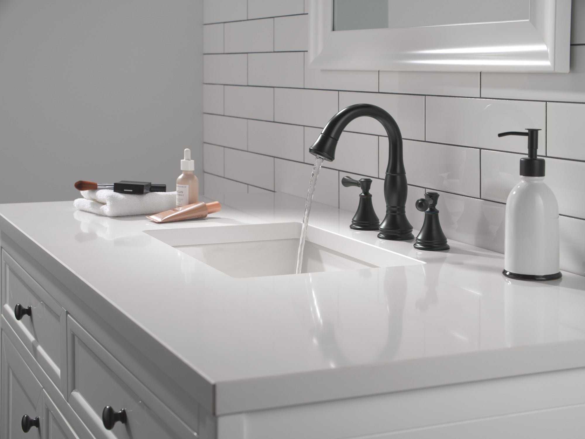 Delta Cassidy® Two Handle Widespread Pull Down Bathroom