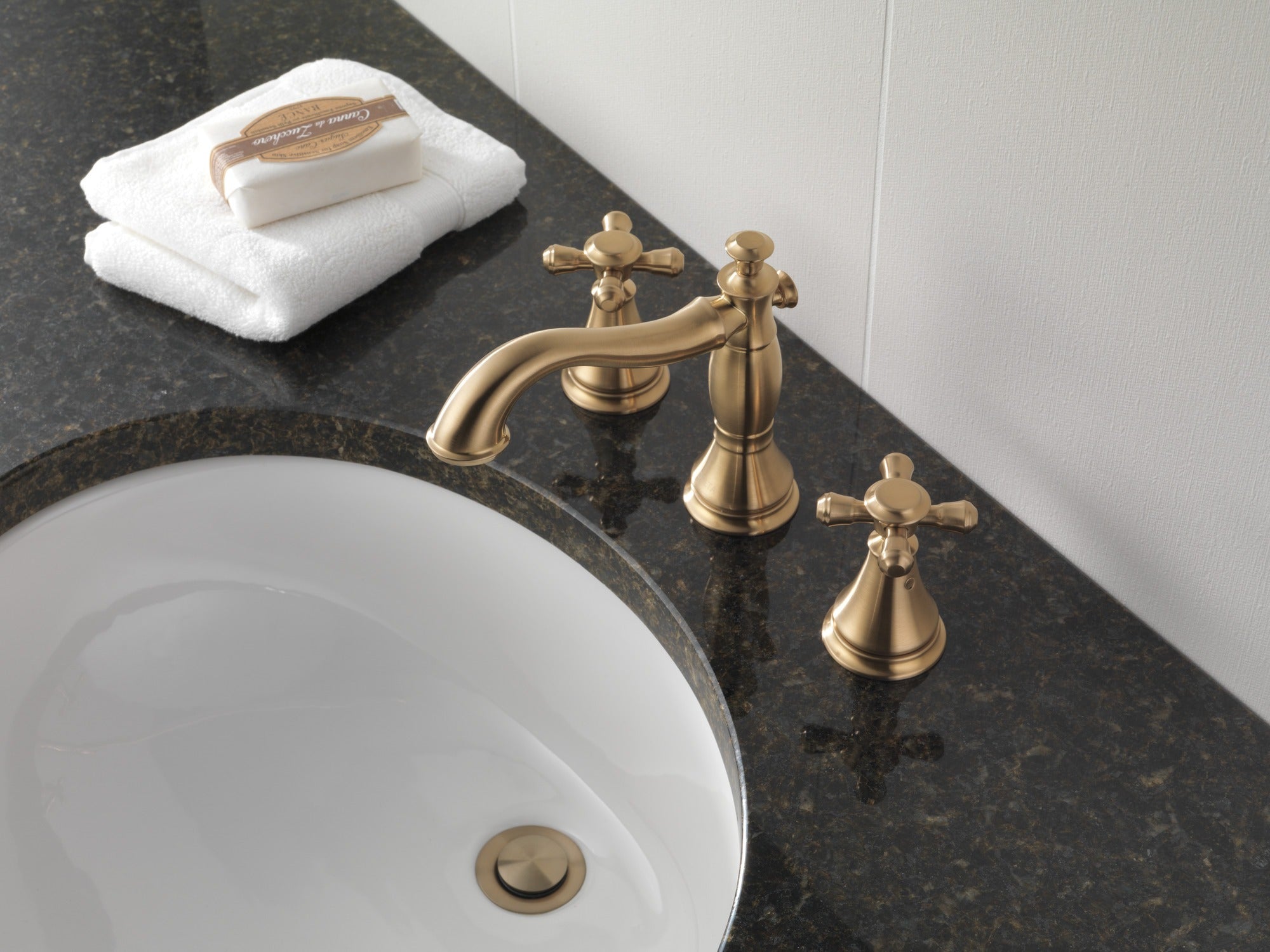 Delta Cassidy® Two Handle Widespread Bathroom Faucet - Less Handles