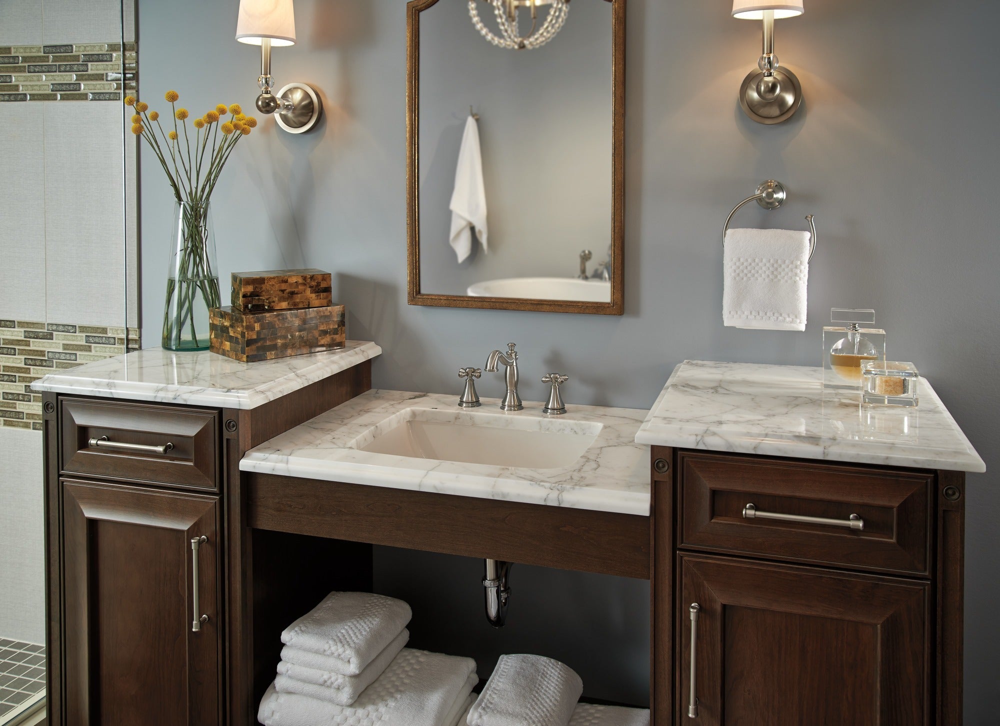 Delta Cassidy® Metal Cross Handle Set - Deck Mount Bathroom & Bidet