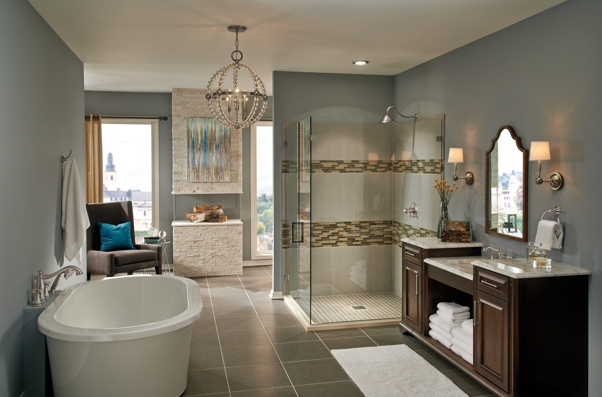 Delta Cassidy® Metal Cross Handle Set - Roman Tub