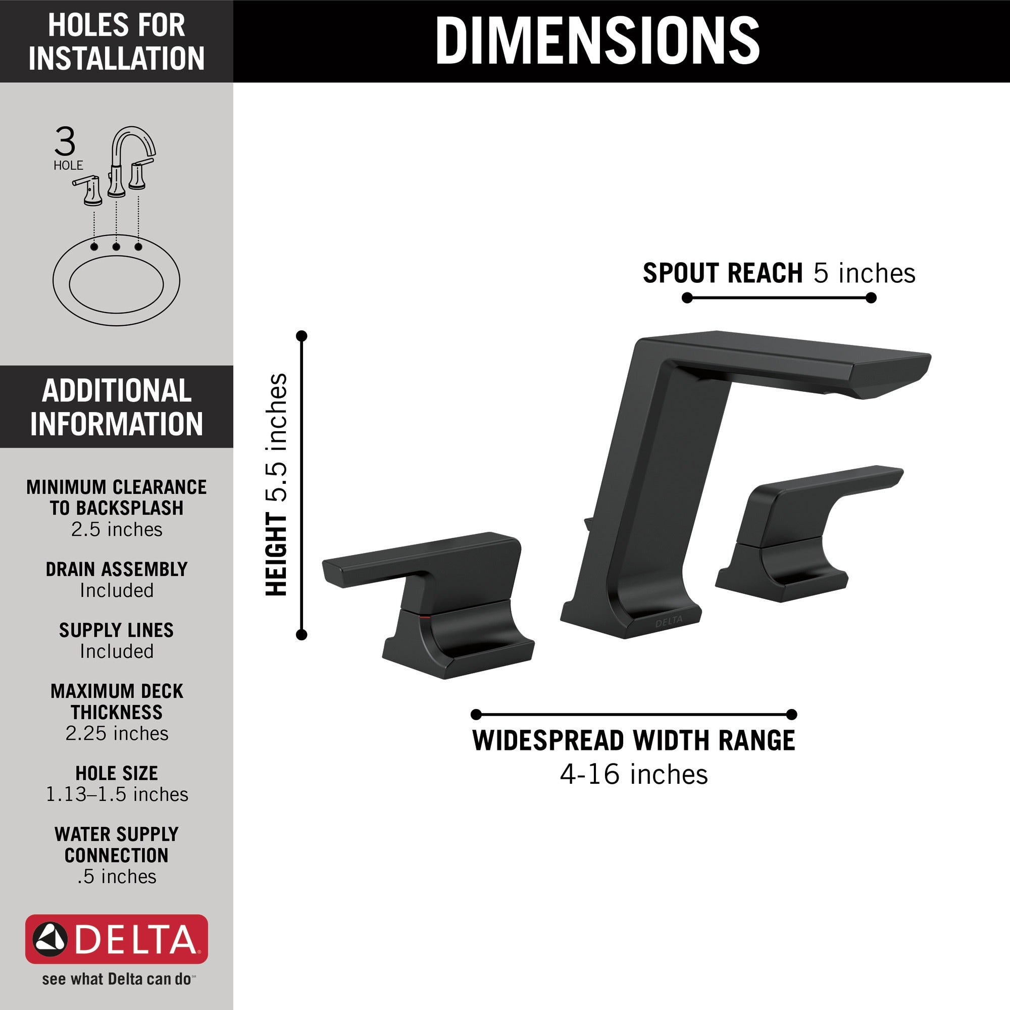 Delta Pivotal® Two Handle Widespread Bathroom Faucet