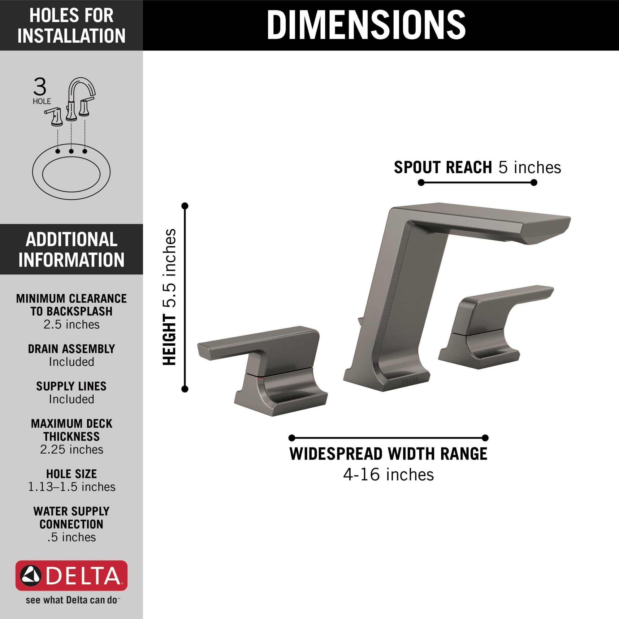 Delta Pivotal® Two Handle Widespread Bathroom Faucet