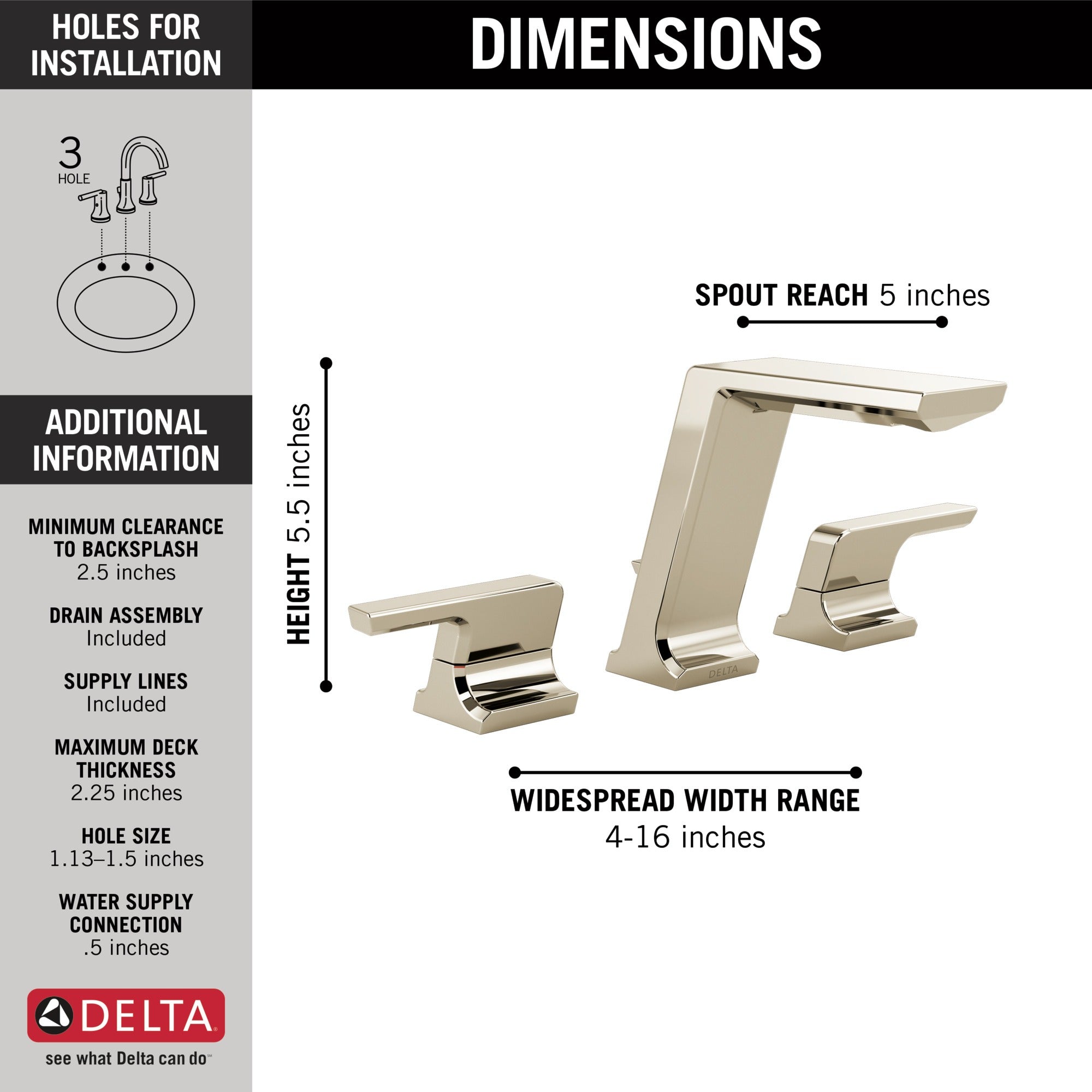 Delta Pivotal® Two Handle Widespread Bathroom Faucet