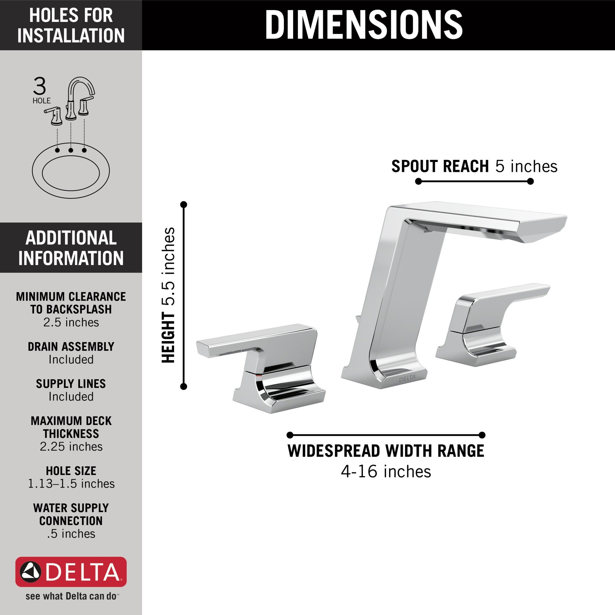 Delta Pivotal® Two Handle Widespread Bathroom Faucet