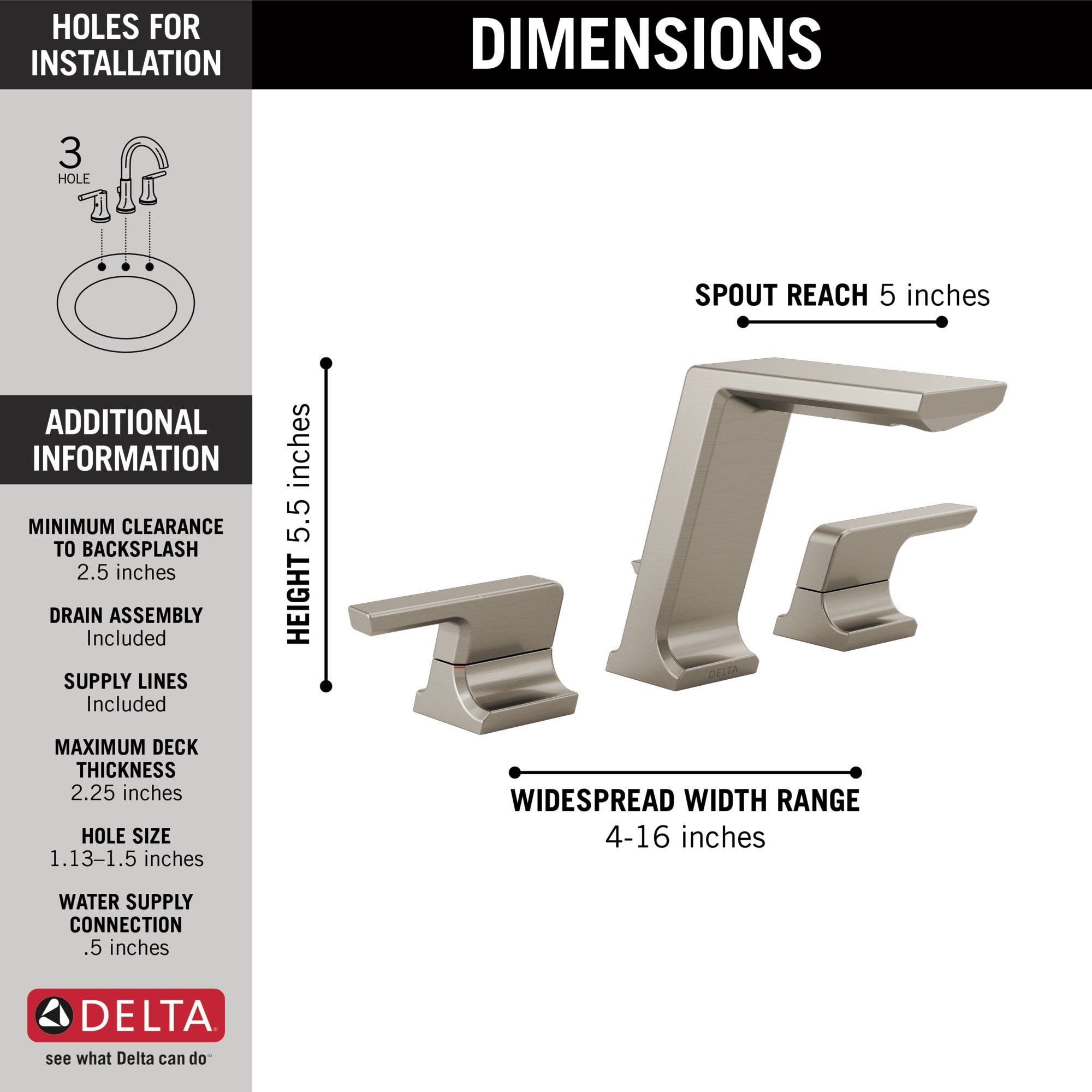 Delta Pivotal® Two Handle Widespread Bathroom Faucet