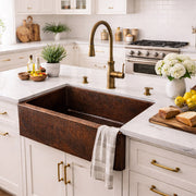 MAIDSTONE 33 Inch Single Bowl Copper Farmhouse Sink