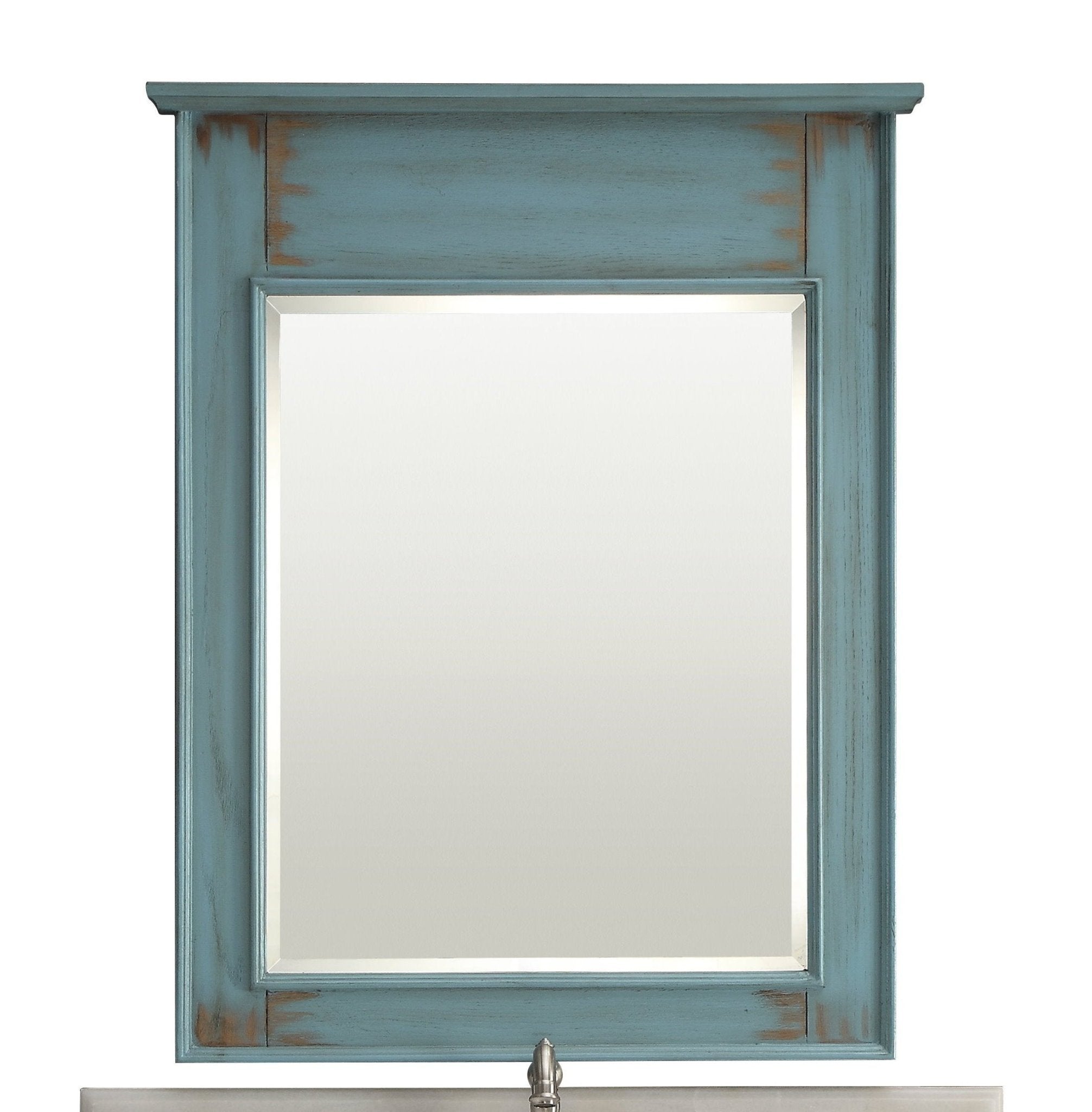 Chans Furniture CF-78887BU 36 Inch Abbeville Farmhouse Style Distressed Blue Bathroom Vanity