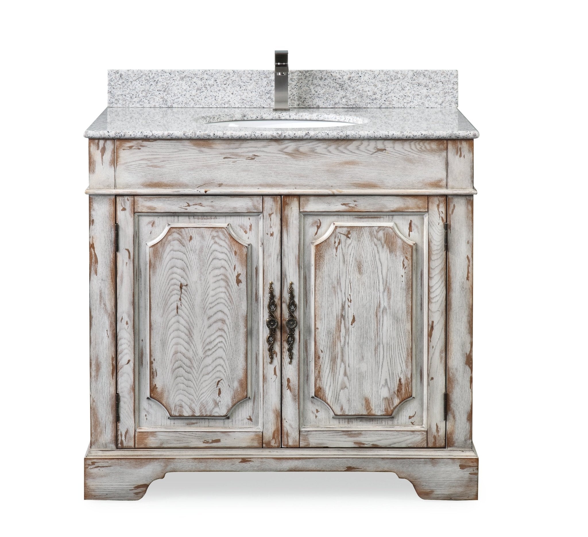 Chans Furniture RX-2215-WT 36" Benton Collection Litchfield Distressed Off White Rustic Style Bathroom Vanity