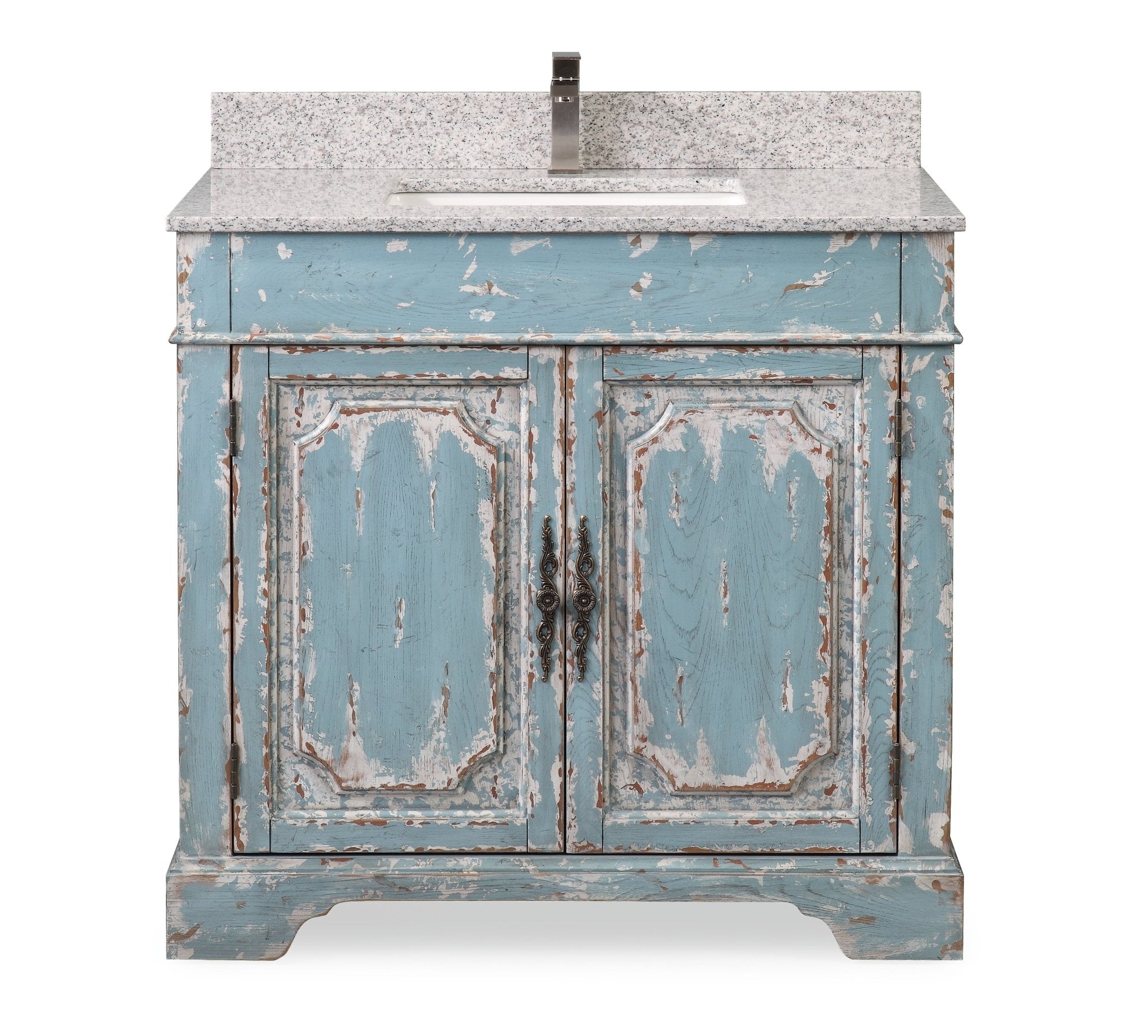 Chans Furniture RX-2211GS 36" Benton Collection Litchfield Distressed Rustic Light Blue Beach Style Bathroom Vanity