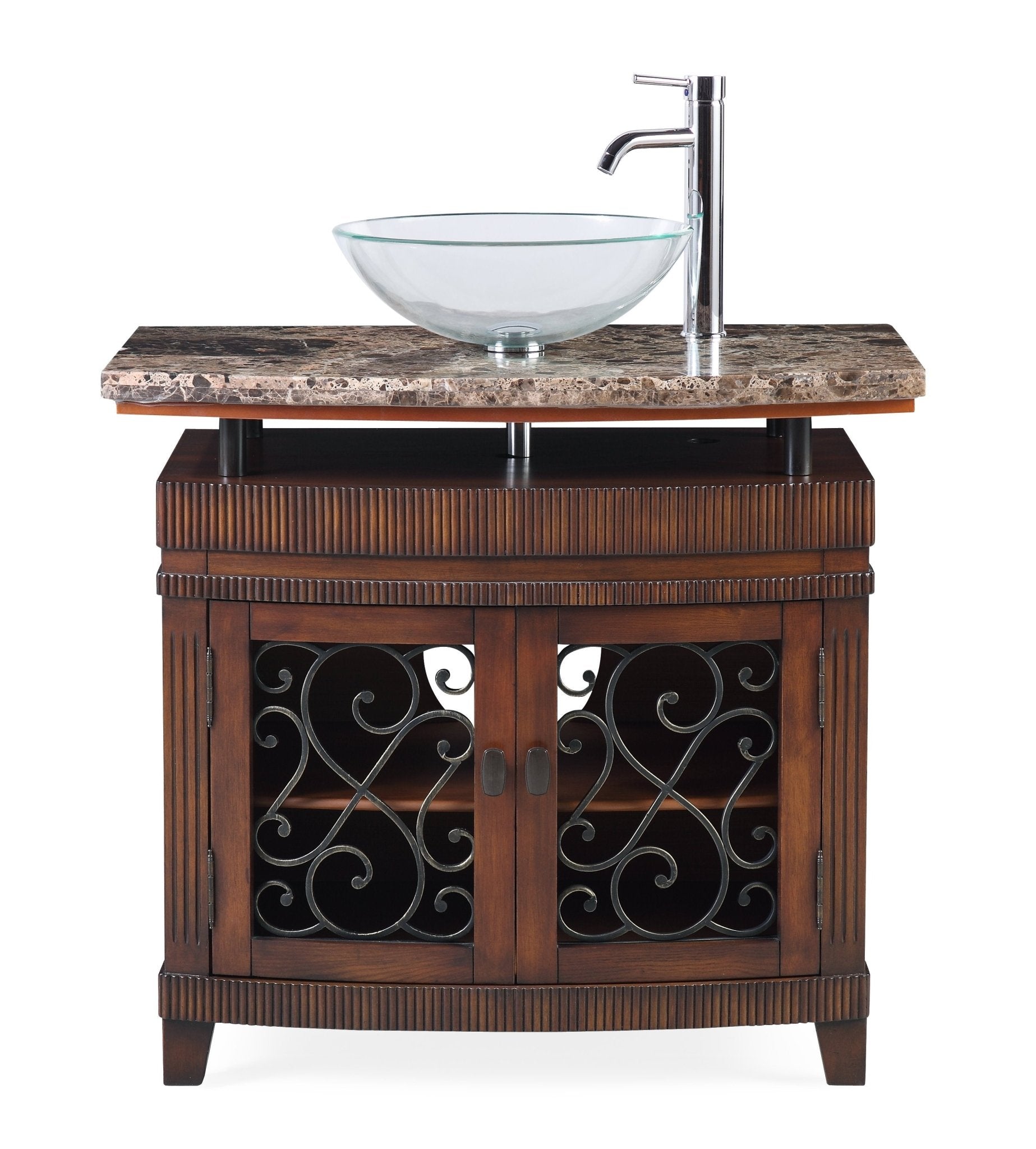 Chans Furniture Q226BN 36" Benton Collection unqiue Artturi Vessel Sink Bathroom Vanity