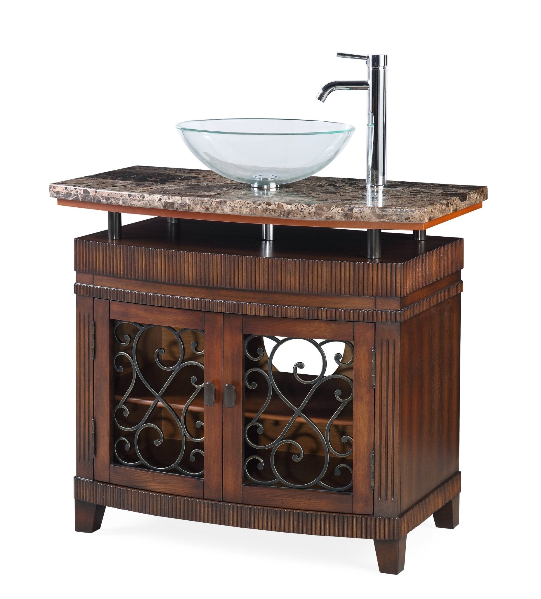 Chans Furniture Q226BN 36" Benton Collection unqiue Artturi Vessel Sink Bathroom Vanity