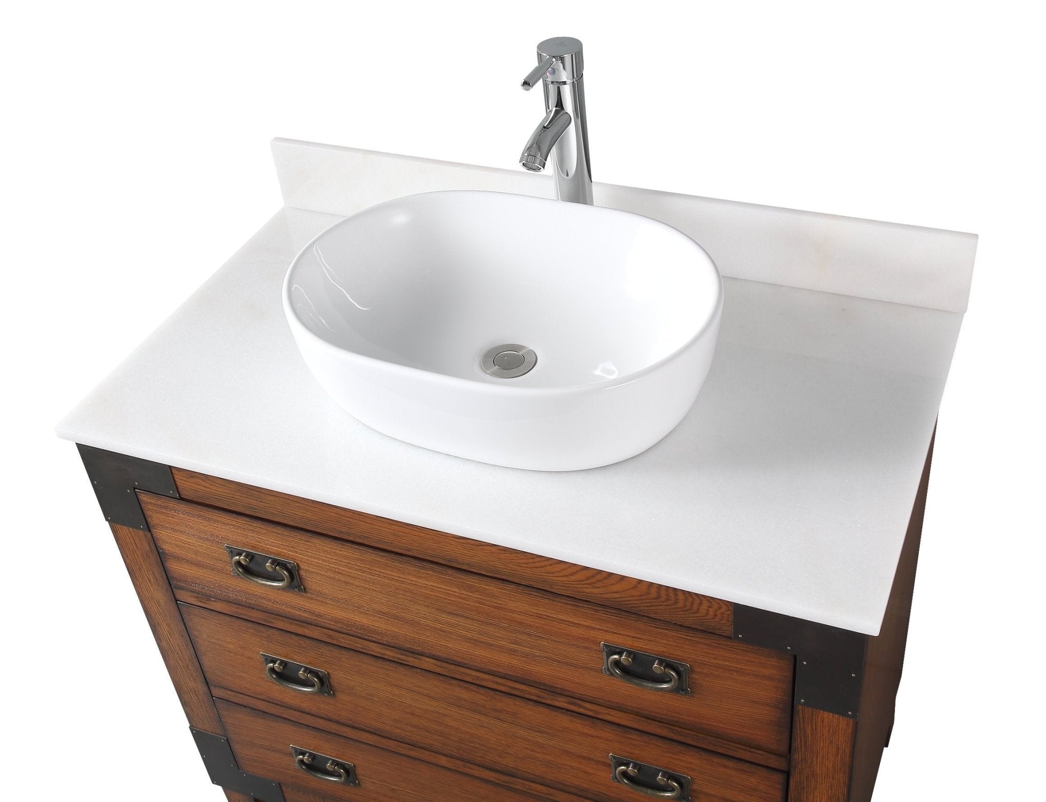 Chans Furniture CF-35535-BO 36" Benton Collection Vessel Sink Traditional Style Bathroom Vanity Akira