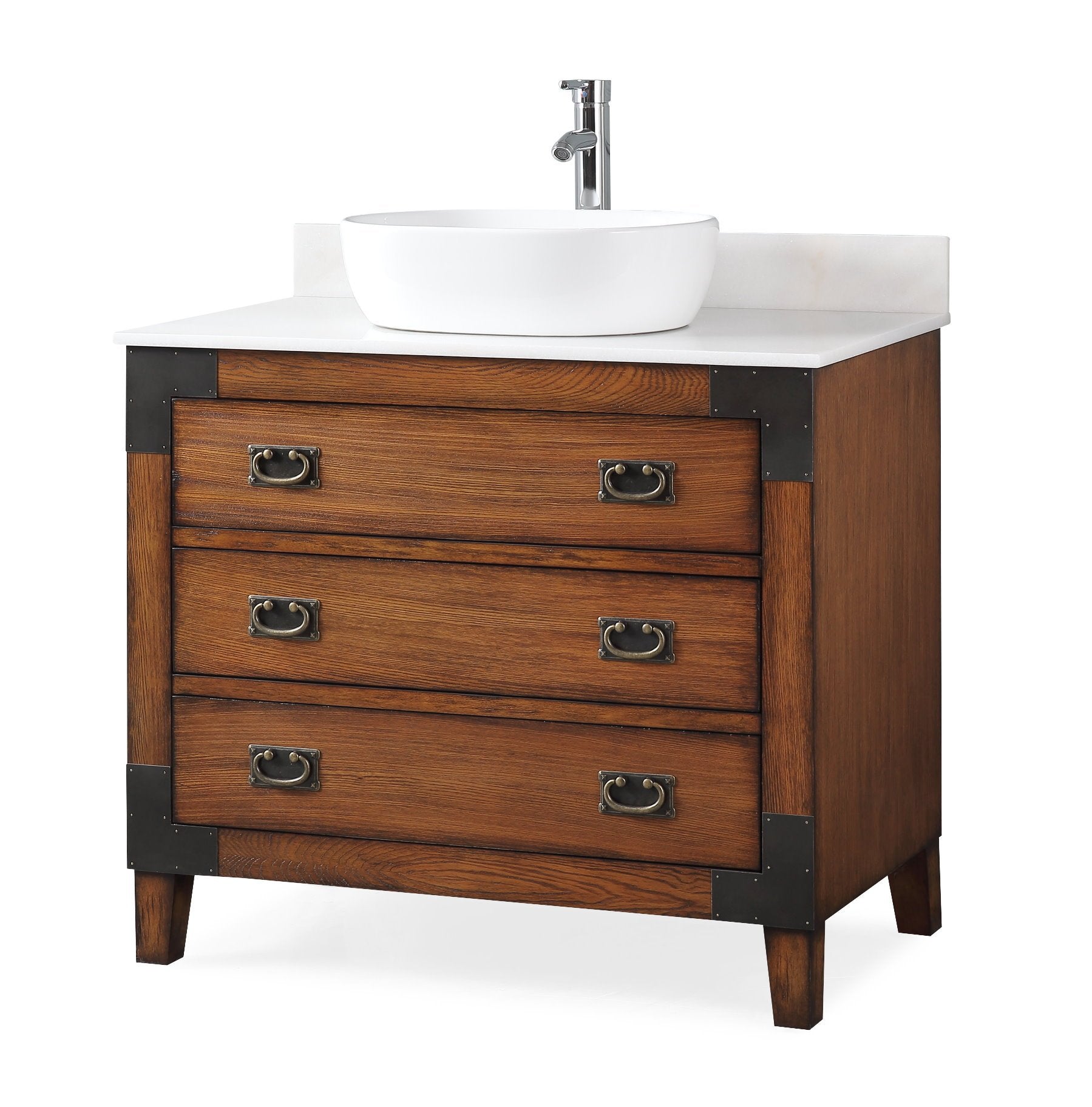 Chans Furniture CF-35535-BO 36" Benton Collection Vessel Sink Traditional Style Bathroom Vanity Akira