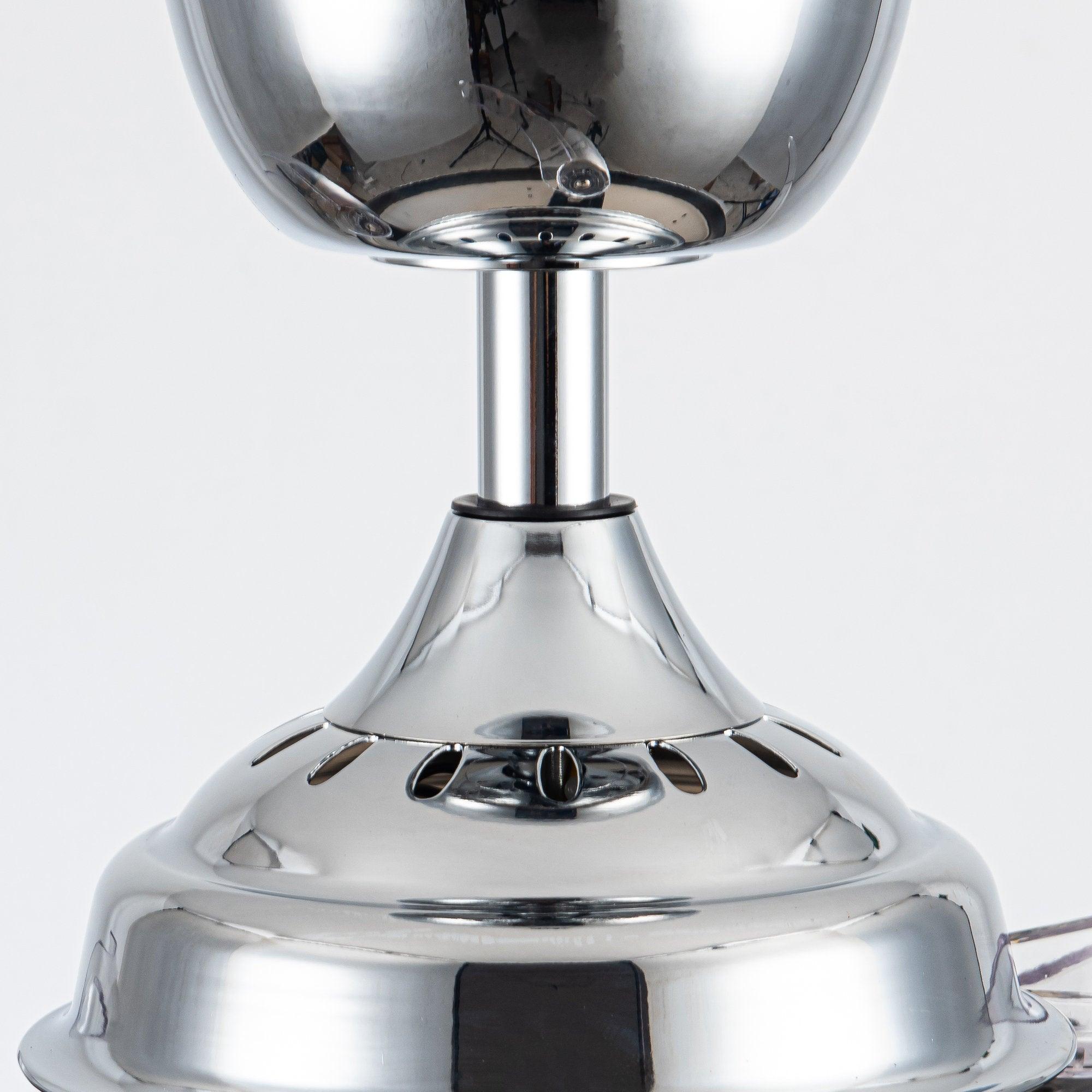 36" Broxburne Modern Chrome Downrod Mount Crystal Ceiling Fan with Lighting and Remote Control