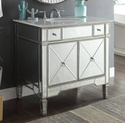 Chans Furniture YR-023RA-36 36" Carrara marble Mirror reflection Ashlyn Bathroom Sink Vanity
