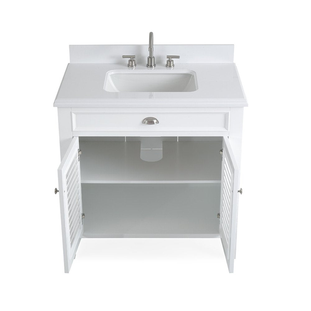 Chans Furniture GD-3028Q36-QT 36 Inch Contemporary Style White Kalani Bathroom Vanity