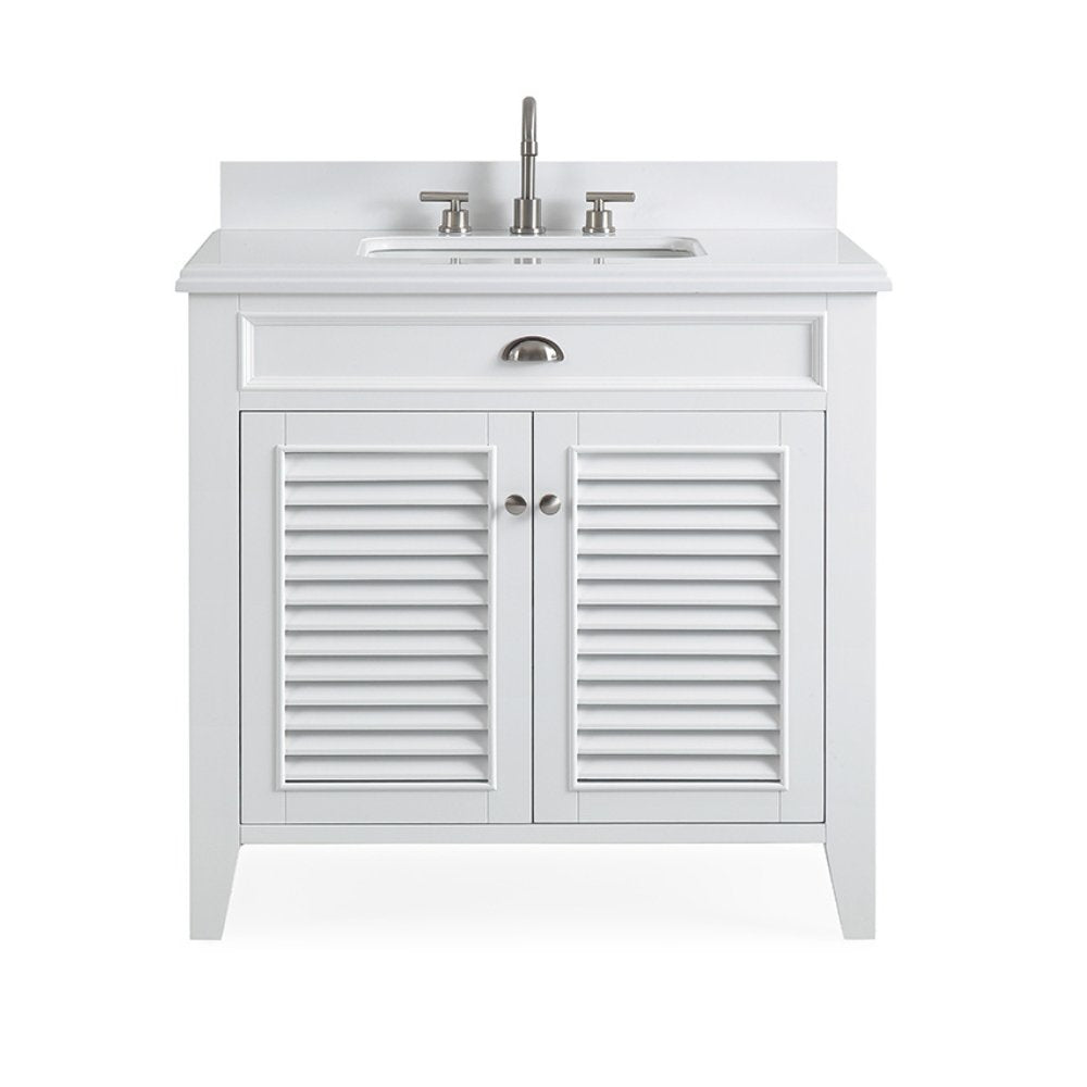 Chans Furniture GD-3028Q36-QT 36 Inch Contemporary Style White Kalani Bathroom Vanity