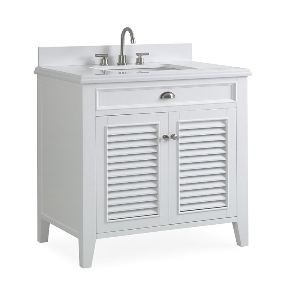 Chans Furniture GD-3028Q36-QT 36 Inch Contemporary Style White Kalani Bathroom Vanity