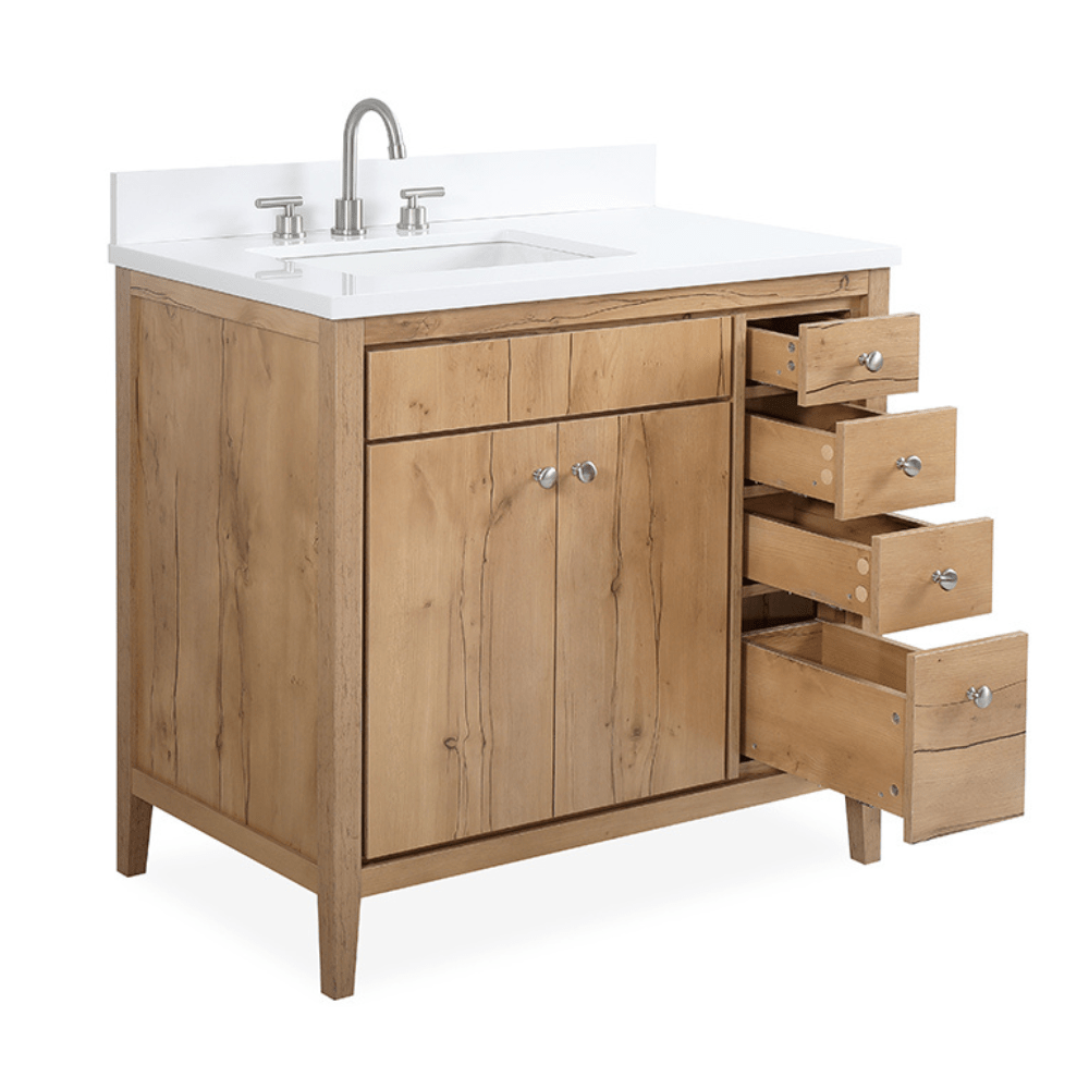 Chans Furniture 9838WD-36 36 inch Modern Style Beatrice Bathroom Sink Vanity in Wood Finish