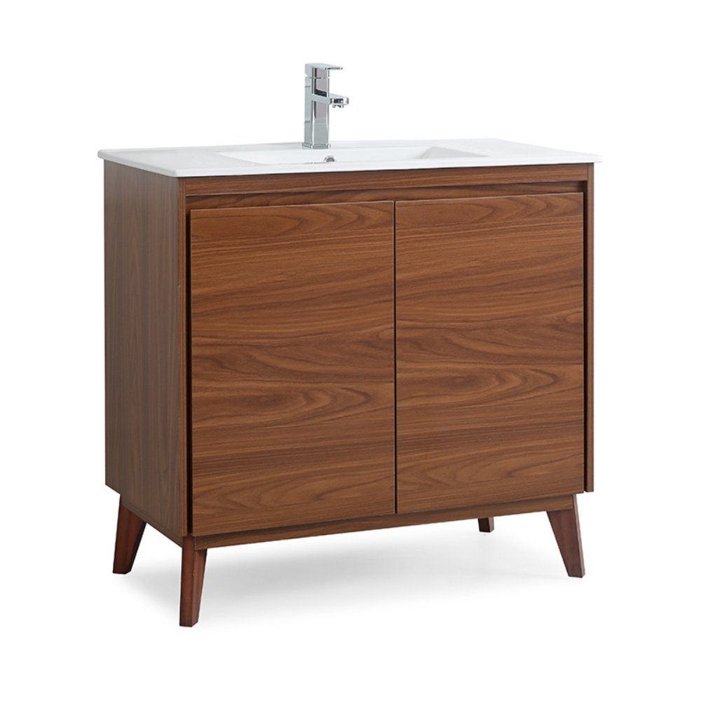 Chans Furniture GD-408WD 36 inch Modern Style Cherry Brown Zaren Bathroom Sink Vanity