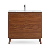 Chans Furniture GD-408WD 36 inch Modern Style Cherry Brown Zaren Bathroom Sink Vanity