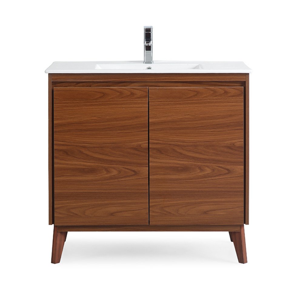 Chans Furniture GD-409WD 36 inch Modern Style Oak Wood Finish Zaren Bathroom Sink Vanity
