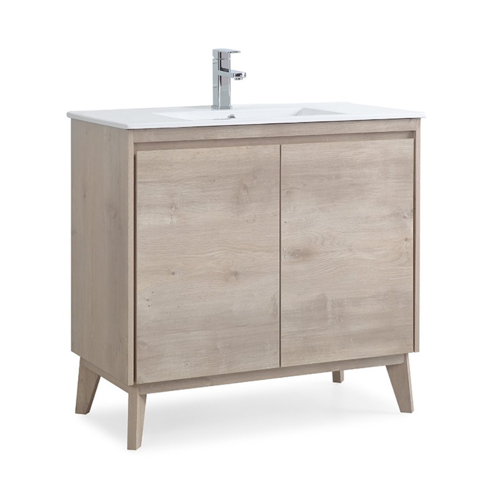 Chans Furniture GD-409WD 36 inch Modern Style Oak Wood Finish Zaren Bathroom Sink Vanity