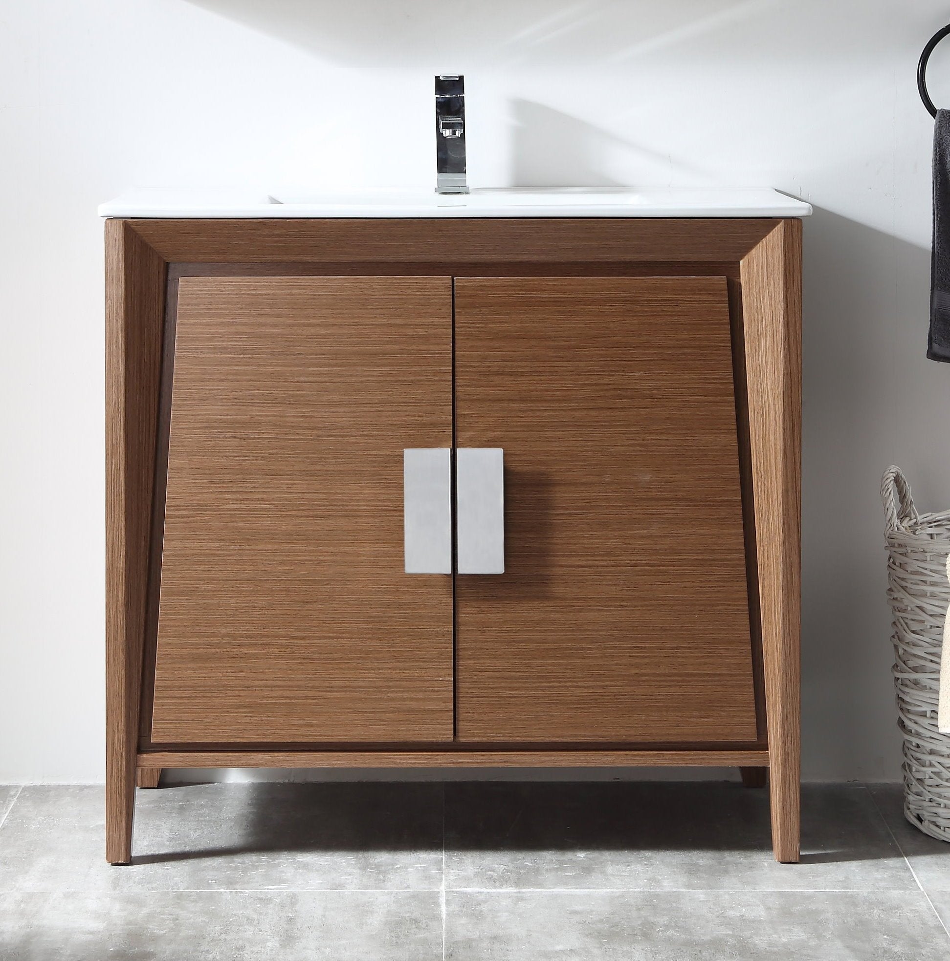 Chans Furniture CL-22WV36-ZI 36" Larvotto Light Wheat Modern Bathroom Sink Vanity